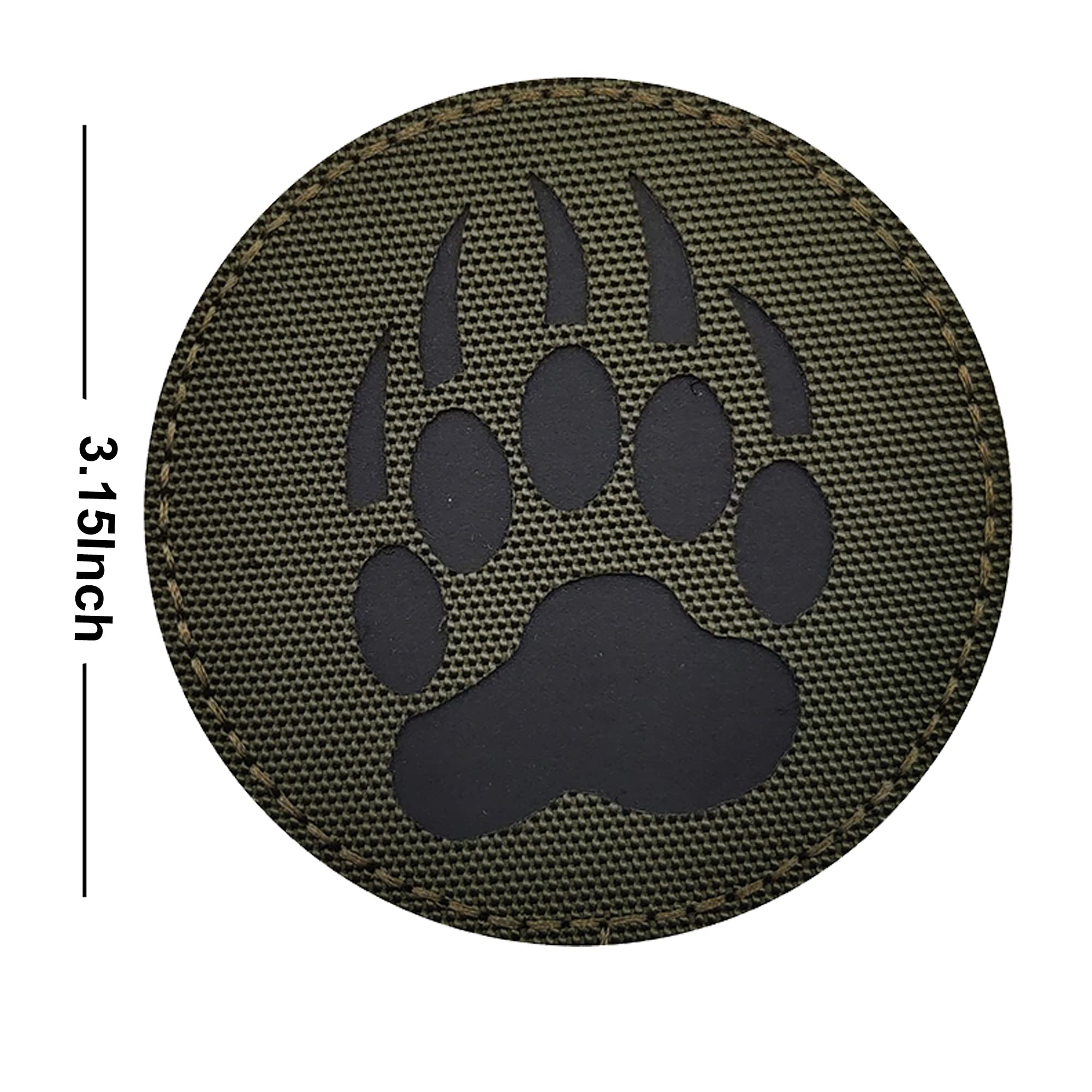 Round Bear Infrared Reflective Patches Sew on Appliques Decorate Badges Fastener Hook and Loop Backing Tactical Rocker Rider Motorcycle Biker Patch 3.15Inch Diameter - Image 6