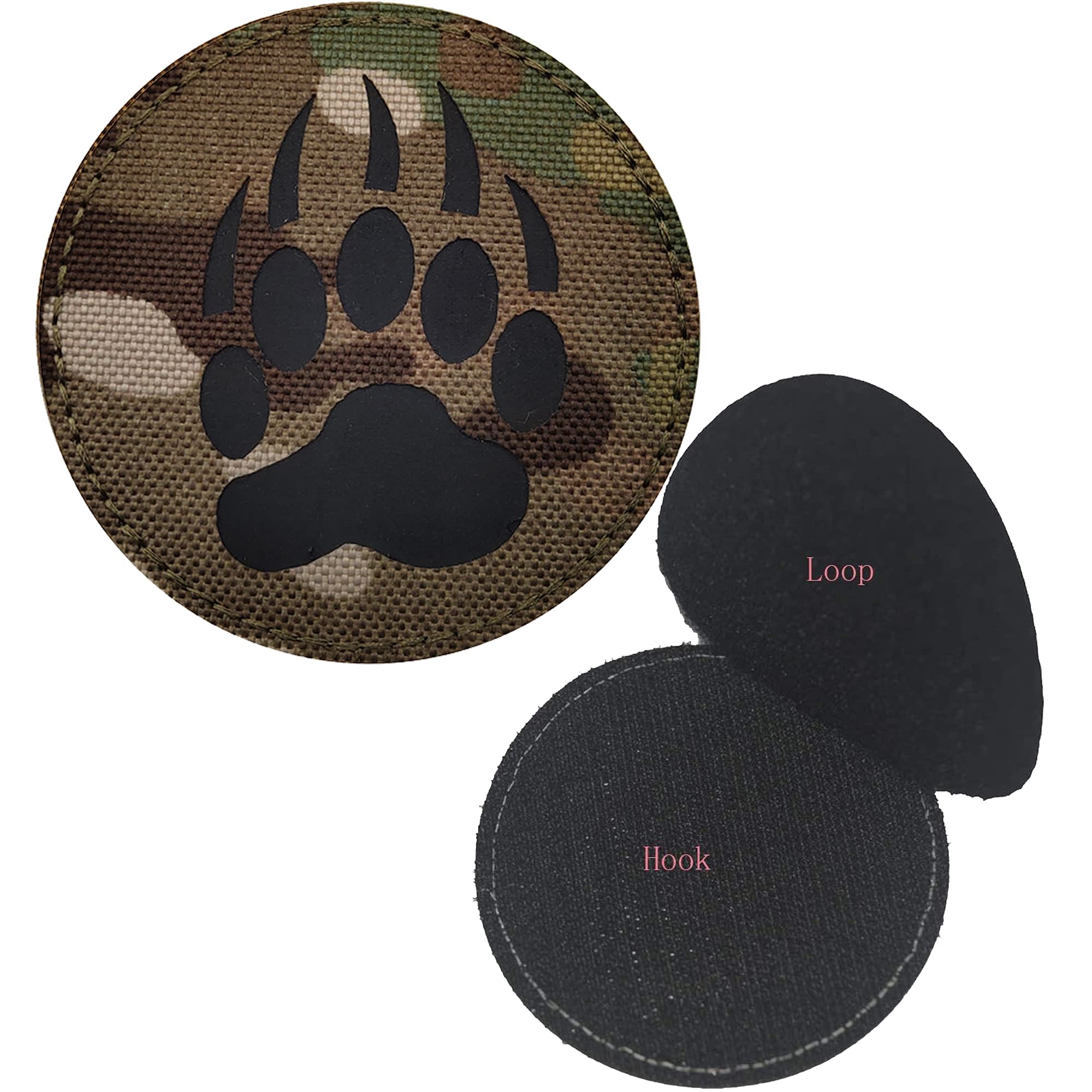Round Bear Infrared Reflective Patches Sew on Appliques Decorate Badges Fastener Hook and Loop Backing Tactical Rocker Rider Motorcycle Biker Patch 3.15Inch Diameter - Image 7