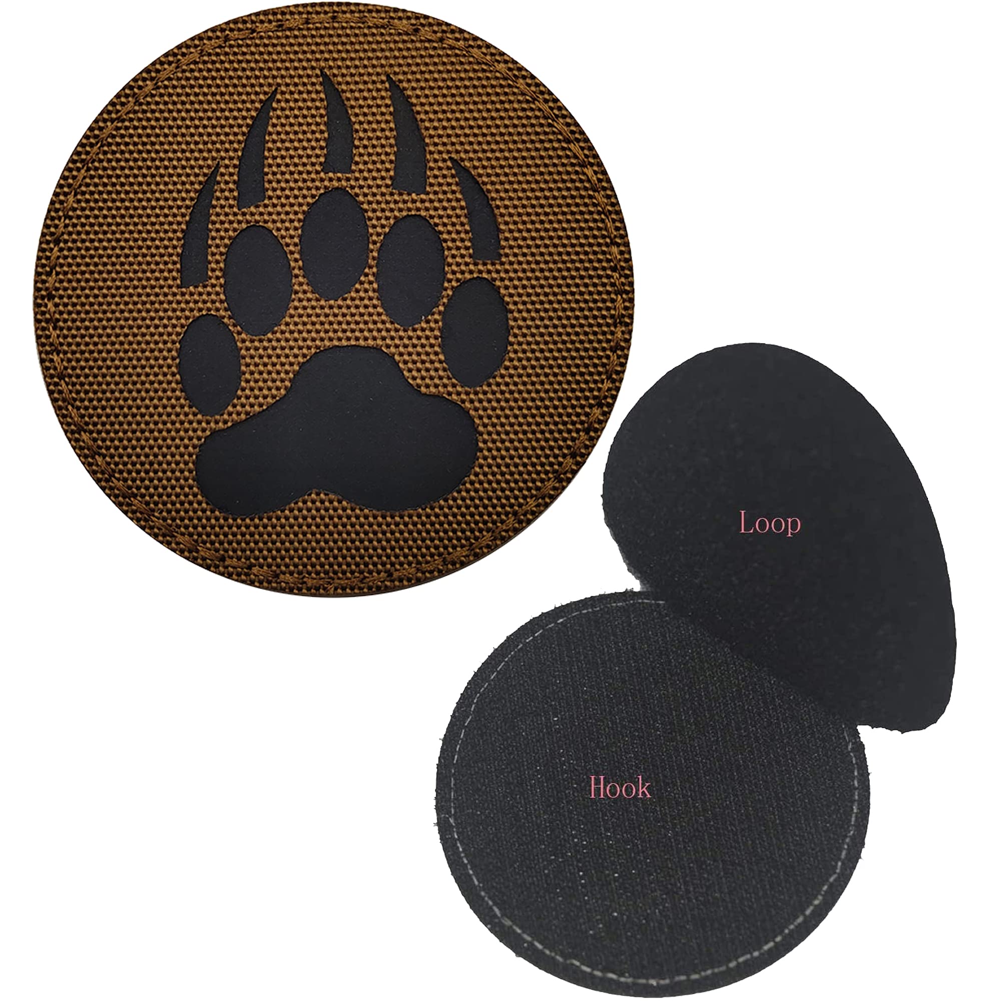 Round Bear Infrared Reflective Patches Sew on Appliques Decorate Badges Fastener Hook and Loop Backing Tactical Rocker Rider Motorcycle Biker Patch 3.15Inch Diameter - Image 8