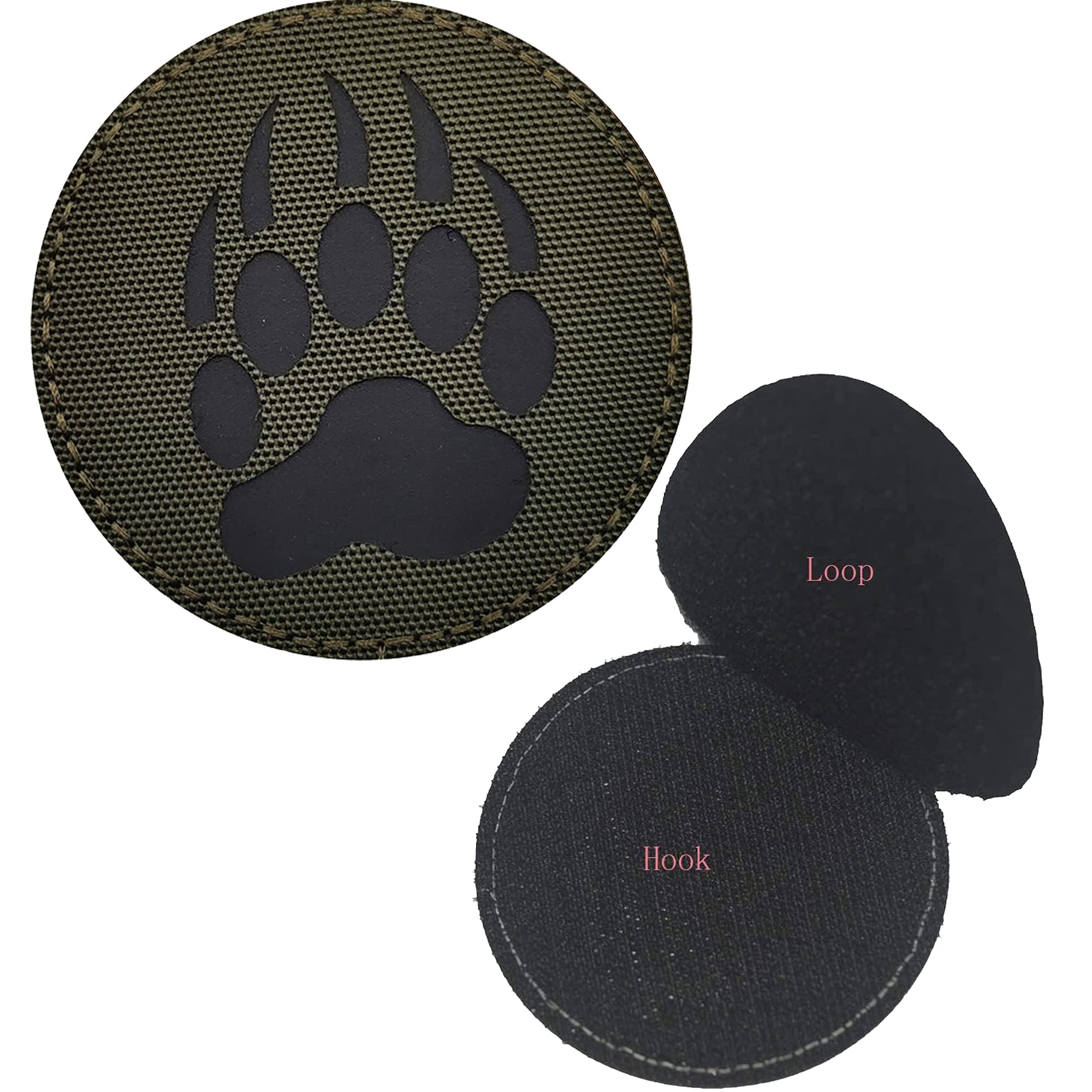 Round Bear Infrared Reflective Patches Sew on Appliques Decorate Badges Fastener Hook and Loop Backing Tactical Rocker Rider Motorcycle Biker Patch 3.15Inch Diameter - Image 9