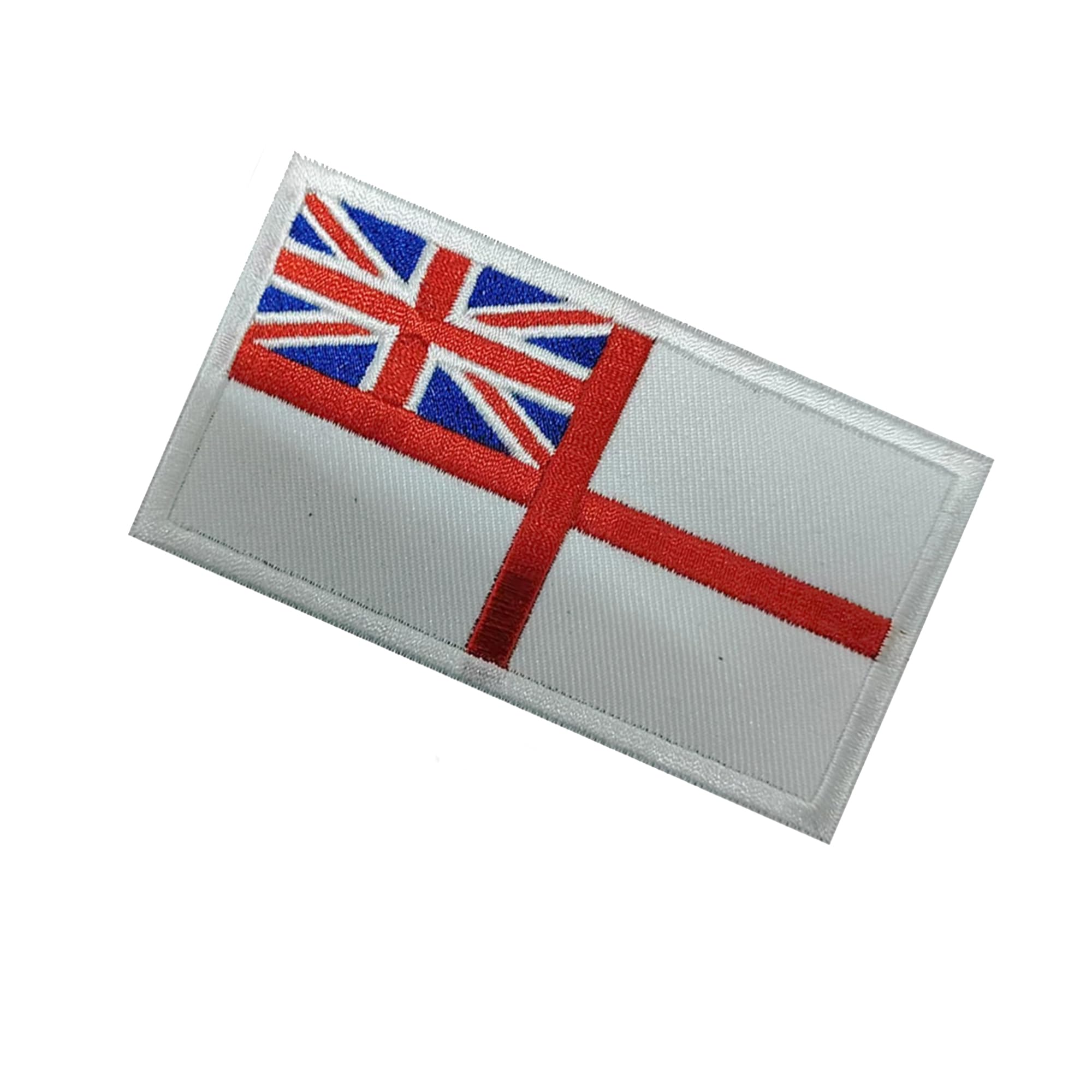 Royal Navy White Ensign Flag Embroidered Patches Appliques, 3.54 x 1.97 Inch, Hook and Loop Backing, 2-Pack - Image 4