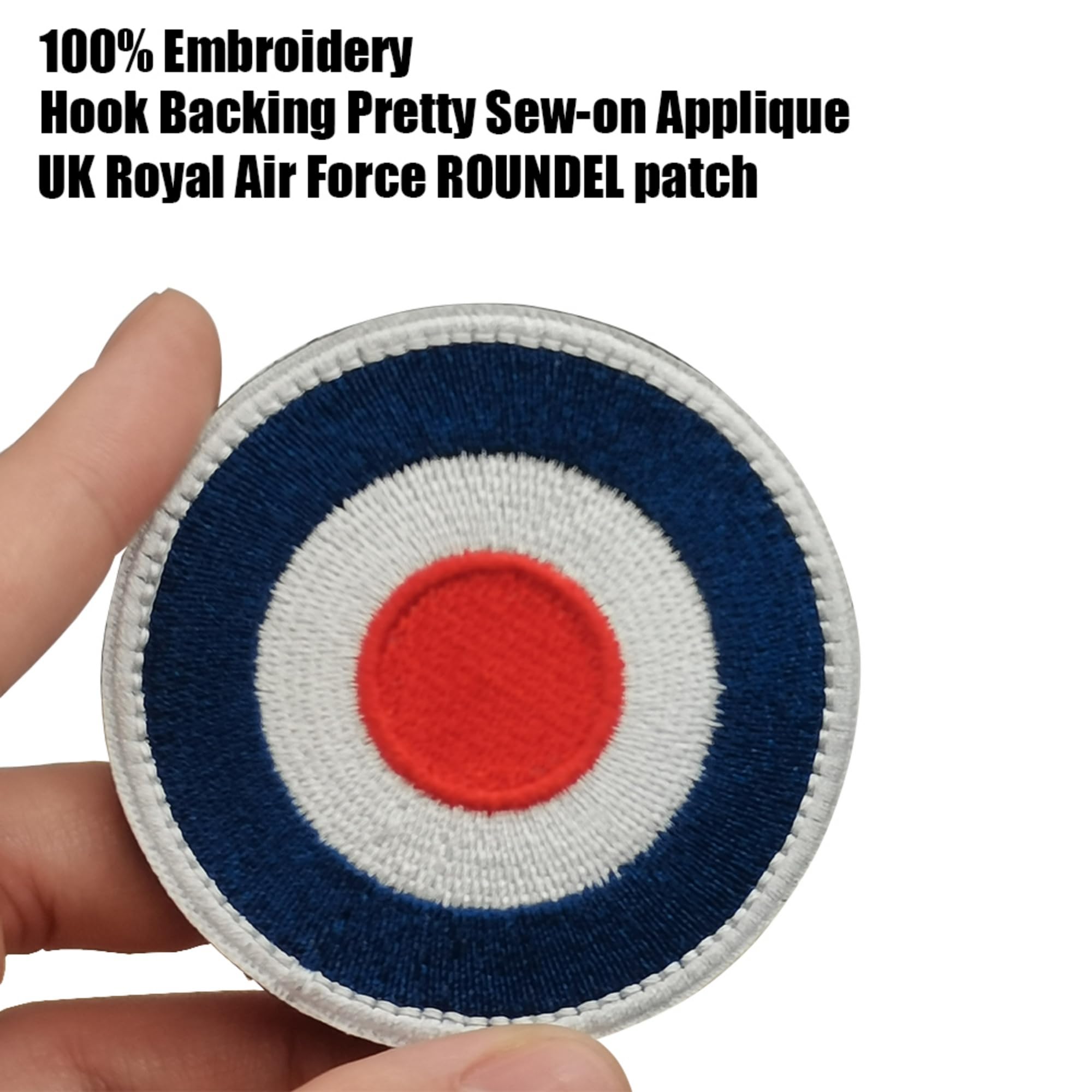 Royal Navy White Ensign Flag Embroidered Patches Appliques, 3.54 x 1.97 Inch, Hook and Loop Backing, 2-Pack - Image 7