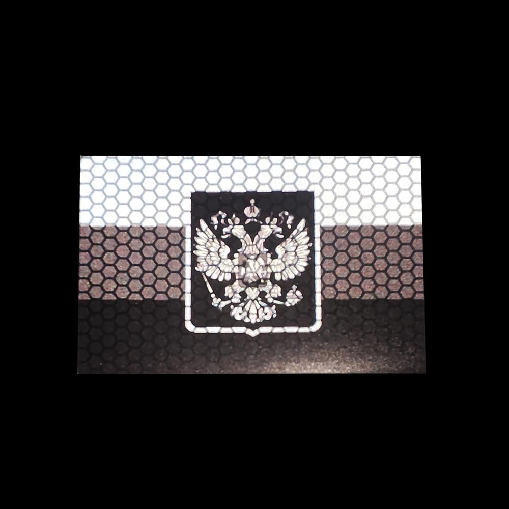 Russian Flag Reflective Patches Appliques, Tactical Morale Military Armband Badges, Hook and Loop Backing, 3.54 x 2.36 Inch, 2-Pack - Image 3