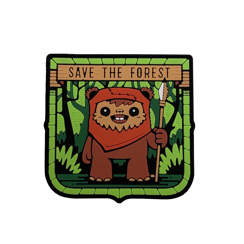 Save The Forest PVC Morale Patches, Hook and Loop Backing Armband Badges, 3.35 x 3.46 Inch