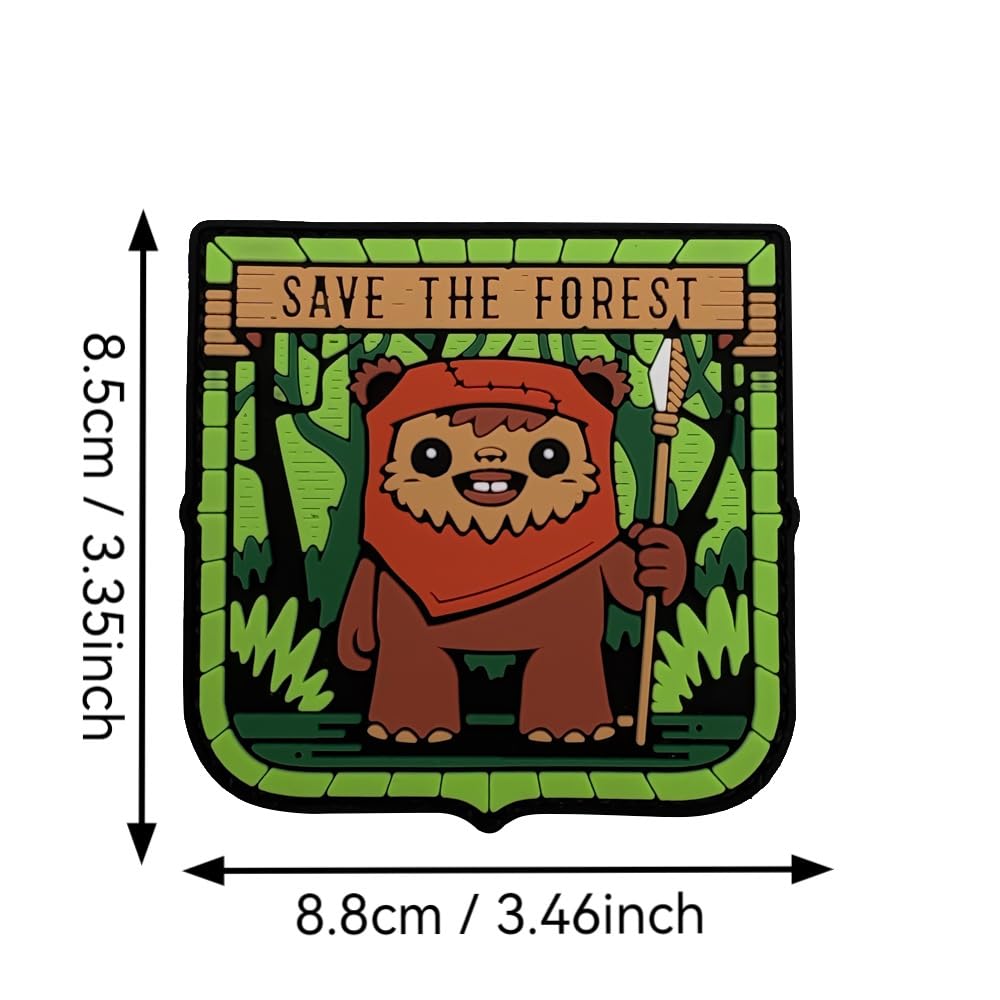 Save The Forest PVC Morale Patches, Hook and Loop Backing Armband Badges, 3.35 x 3.46 Inch - Image 2