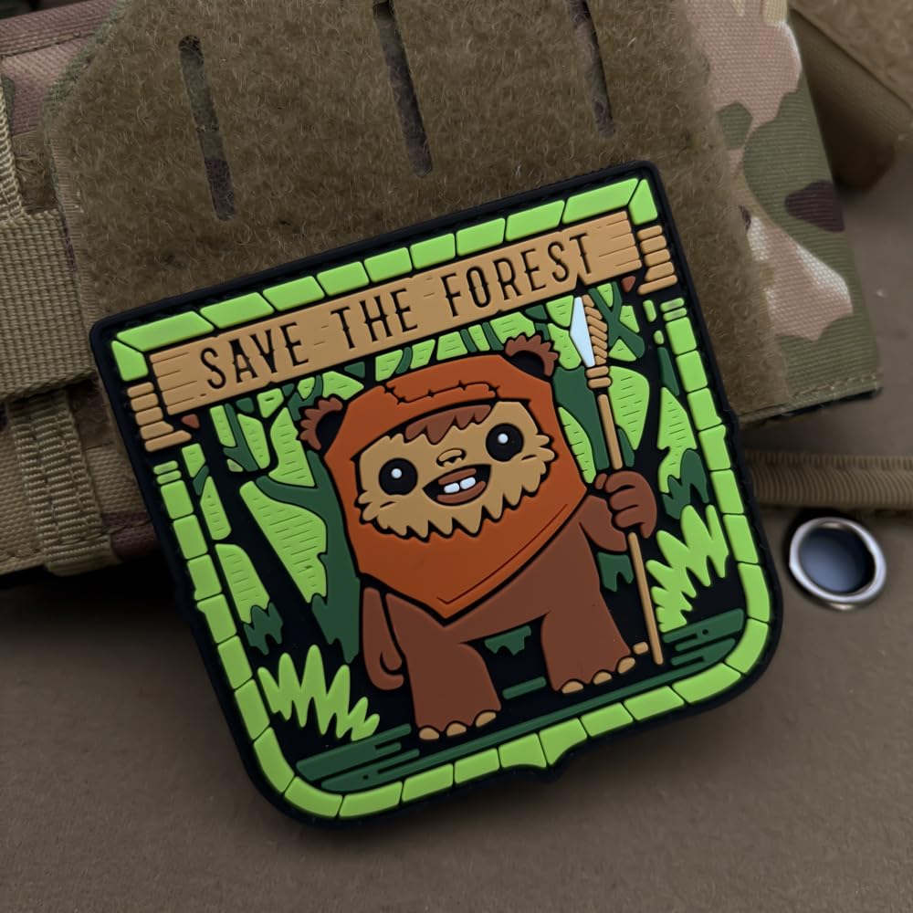 Save The Forest PVC Morale Patches, Hook and Loop Backing Armband Badges, 3.35 x 3.46 Inch - Image 4