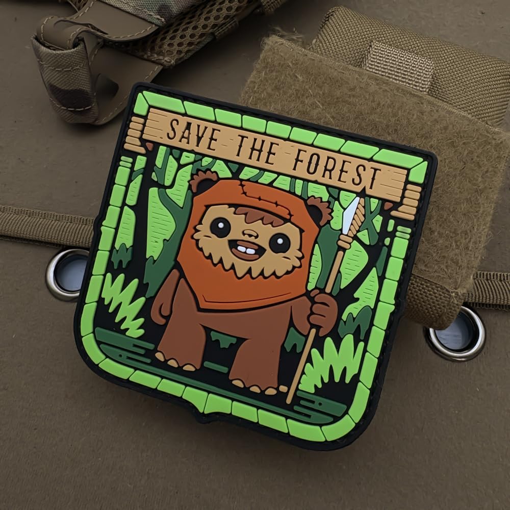 Save The Forest PVC Morale Patches, Hook and Loop Backing Armband Badges, 3.35 x 3.46 Inch - Image 6