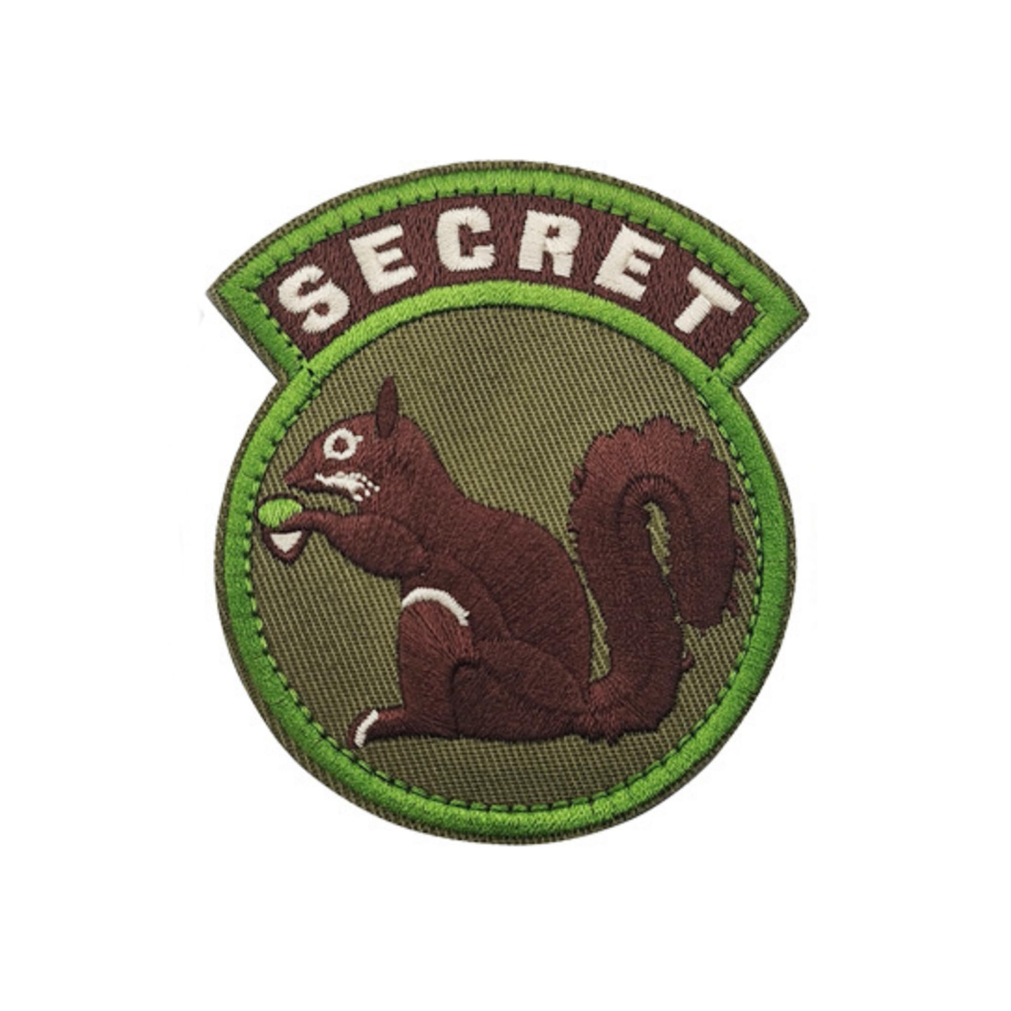 Secret Squirrel Military Morale Patch, Embroidered Tactical Design with Green Border, Brown Squirrel on Olive Background, 3.35 x 2.95 Inches, 2 Pack - Image 5