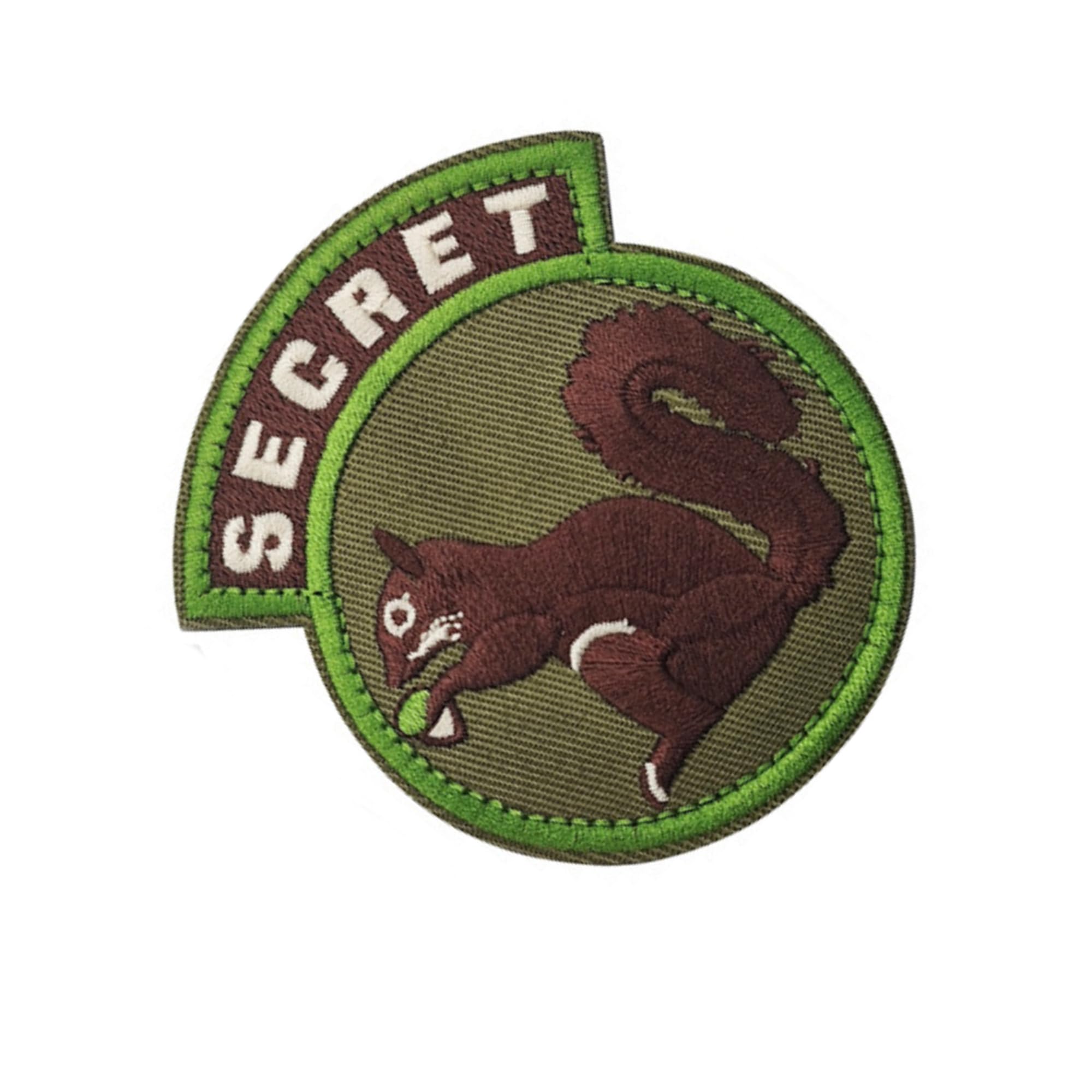 Secret Squirrel Military Morale Patch, Embroidered Tactical Design with Green Border, Brown Squirrel on Olive Background, 3.35 x 2.95 Inches, 2 Pack - Image 6