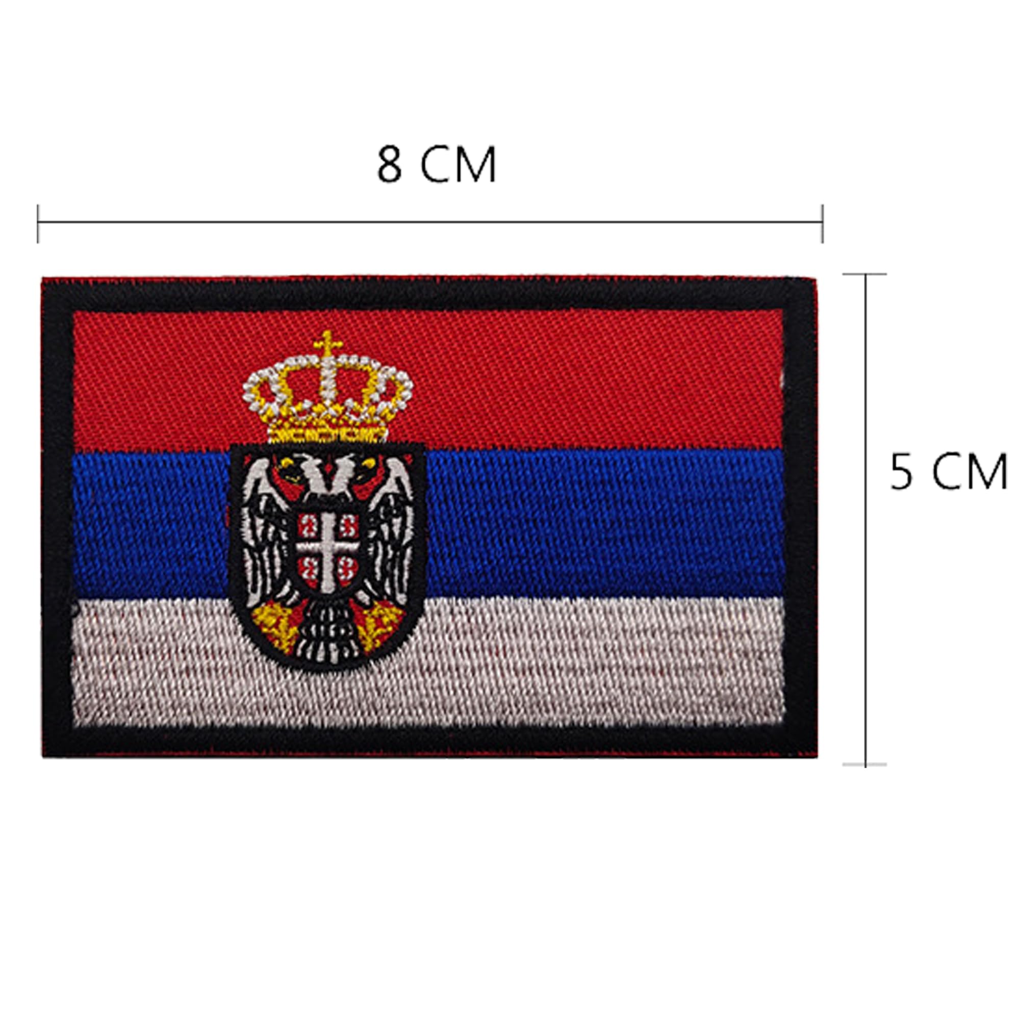 Serbia Flag Embroidered Appliques Patches, Serbian Flags Embroidery Patch Appliues,Tactical Morale Military Emblem Badges with Hook and Loop Backing for Backpacks, Clothes, 3.15 x 1.97 Inch, 2 Pack - Image 3