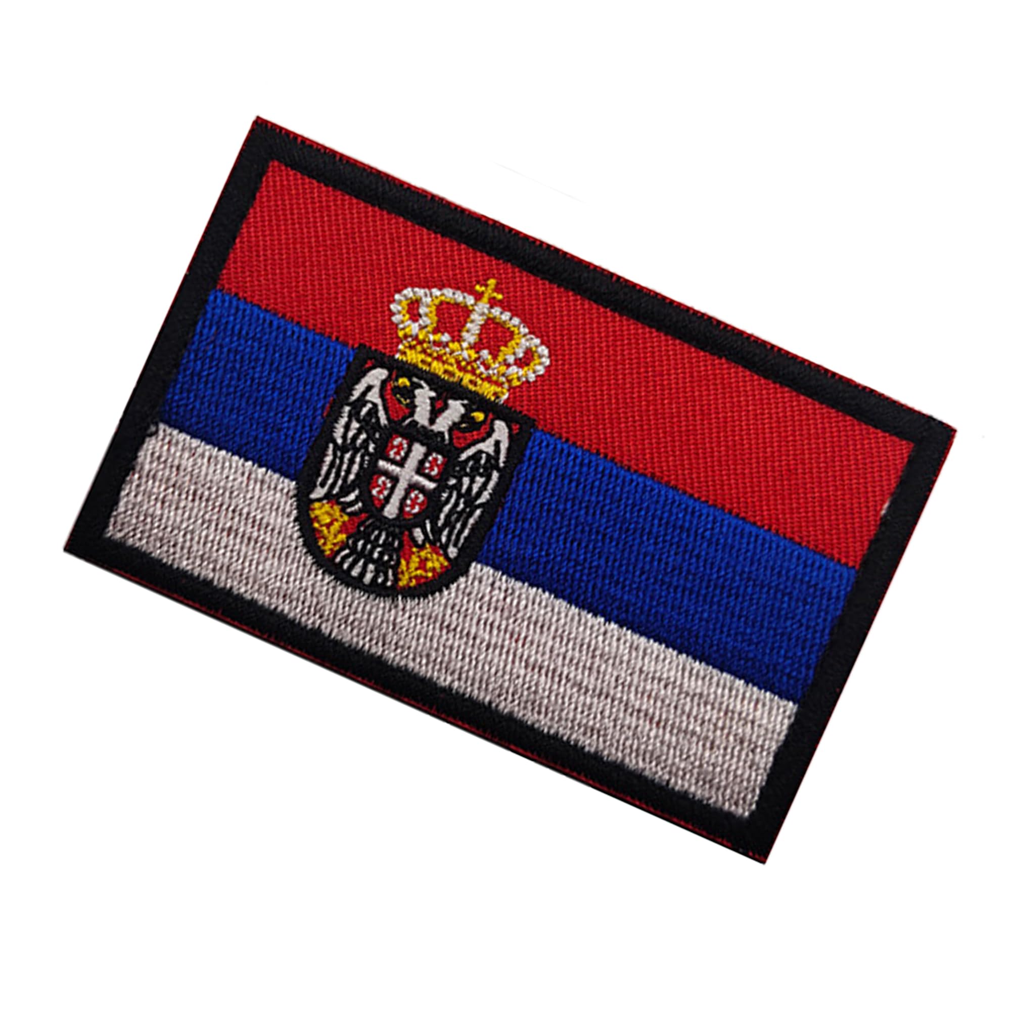Serbia Flag Embroidered Appliques Patches, Serbian Flags Embroidery Patch Appliues,Tactical Morale Military Emblem Badges with Hook and Loop Backing for Backpacks, Clothes, 3.15 x 1.97 Inch, 2 Pack - Image 4