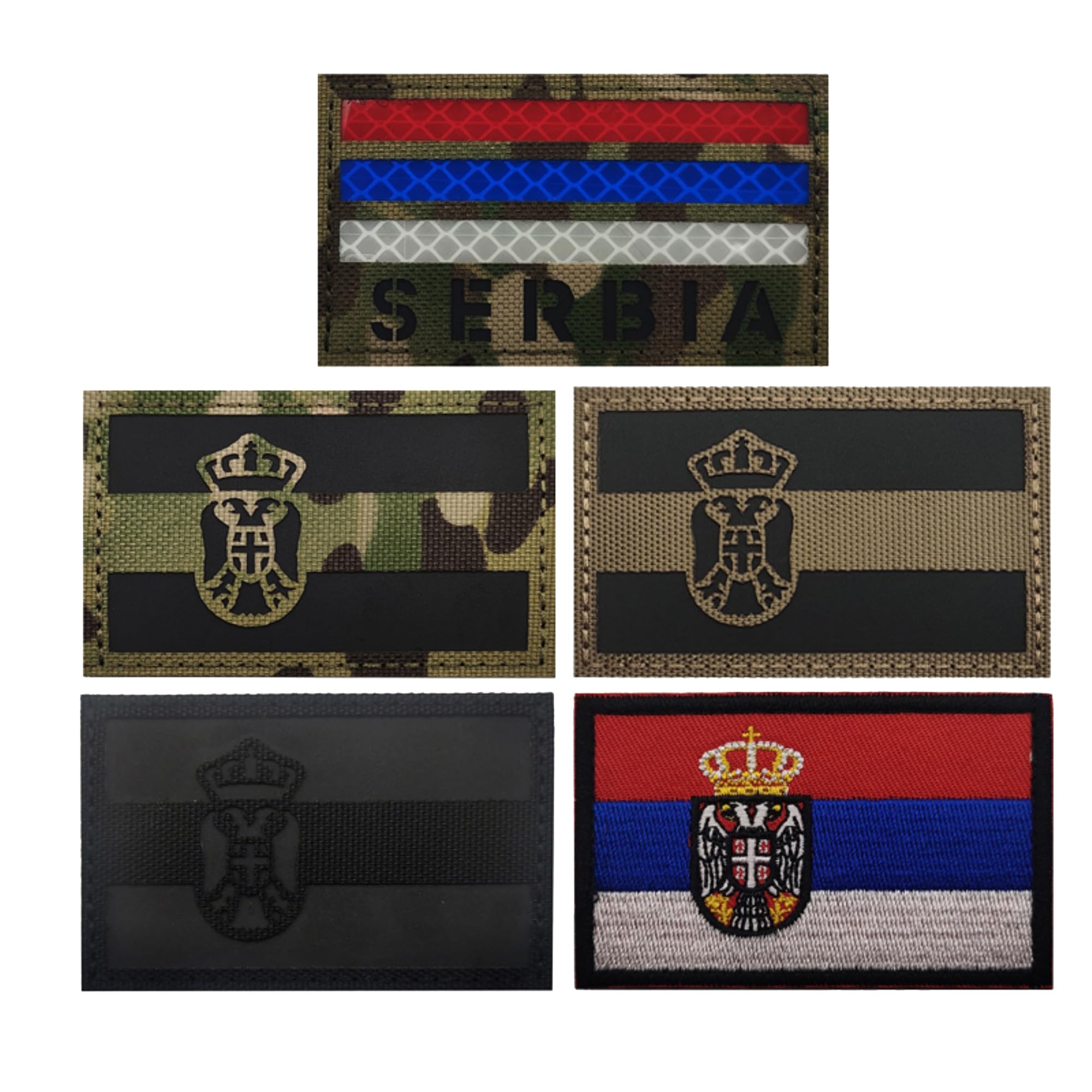 Serbia Flag Embroidered Appliques Patches, Serbian Flags Embroidery Patch Appliues,Tactical Morale Military Emblem Badges with Hook and Loop Backing for Backpacks, Clothes, 3.15 x 1.97 Inch, 2 Pack - Image 7