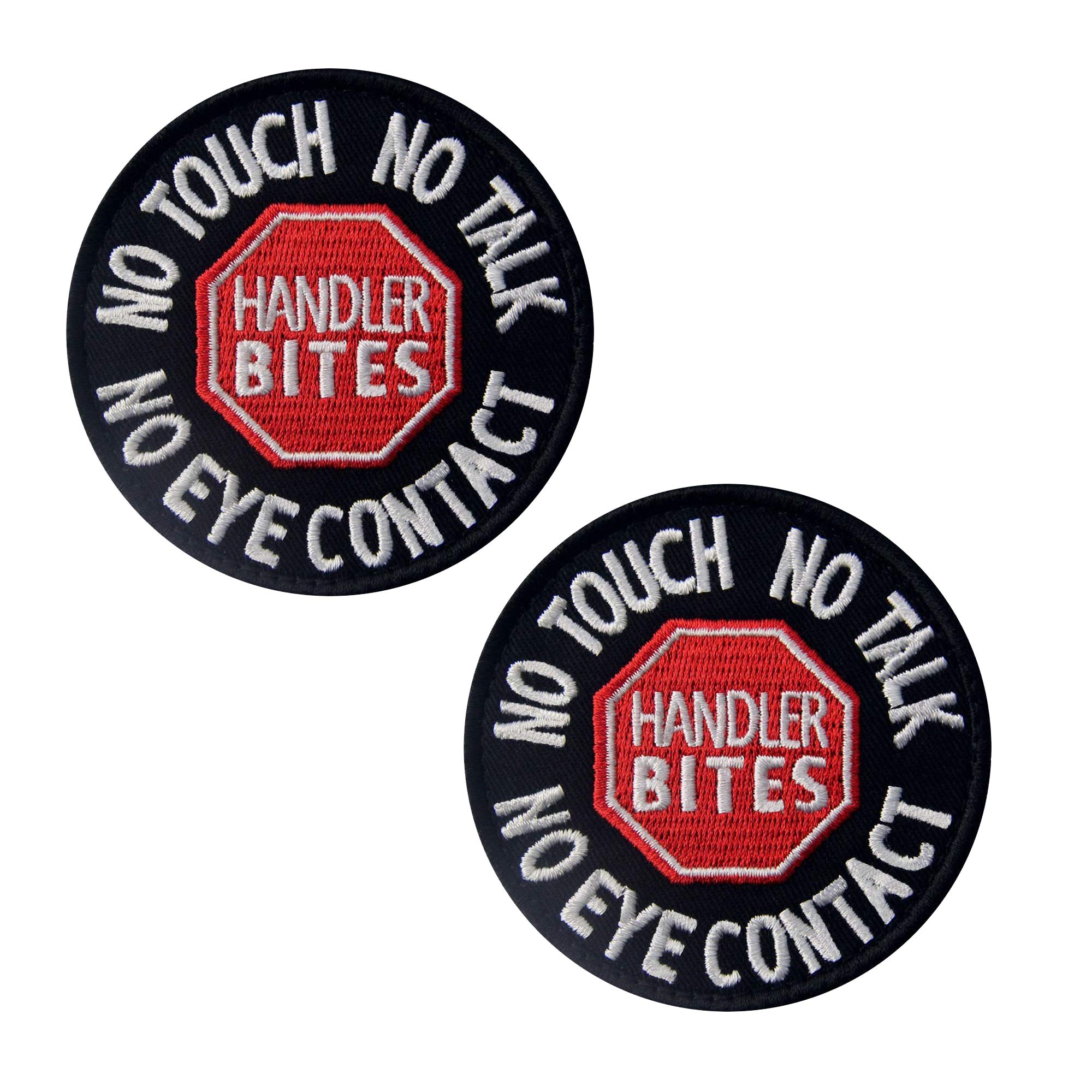 Service Dog No Touch No Talk No Eye Contact Tactical Military Badge Emblem Embroidered Fastener Hook Loop Patches Appliques 3 Inch Sized