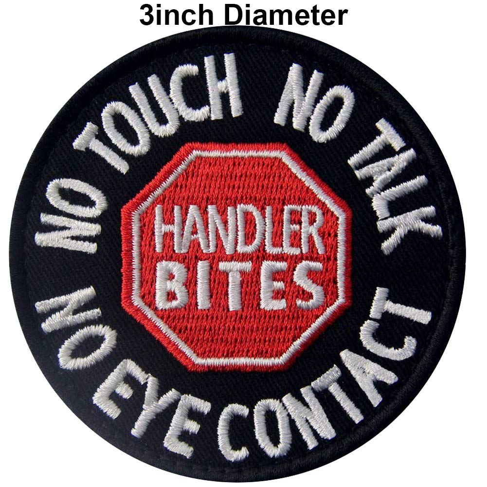Service Dog No Touch No Talk No Eye Contact Tactical Military Badge Emblem Embroidered Fastener Hook Loop Patches Appliques 3 Inch Sized - Image 2