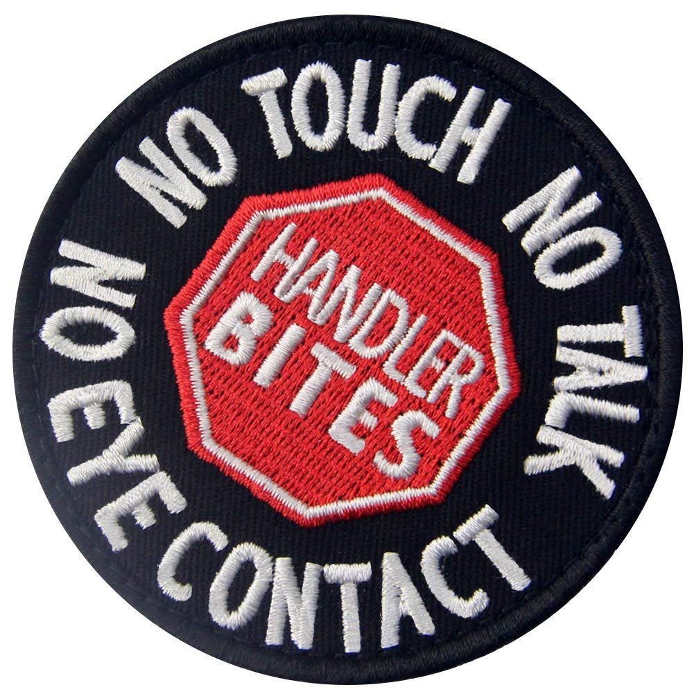Service Dog No Touch No Talk No Eye Contact Tactical Military Badge Emblem Embroidered Fastener Hook Loop Patches Appliques 3 Inch Sized - Image 5
