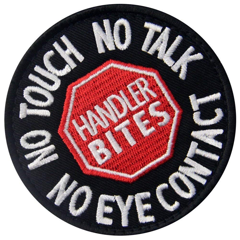 Service Dog No Touch No Talk No Eye Contact Tactical Military Badge Emblem Embroidered Fastener Hook Loop Patches Appliques 3 Inch Sized - Image 6