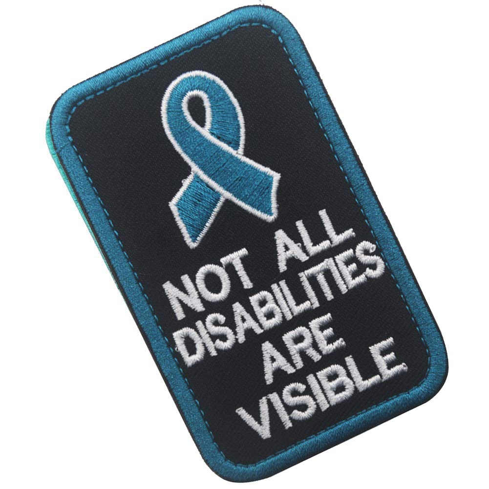 Service Dog No Touch No Talk Warning, Not All Disabilities are Visible, I'm Working for Her Tactical Military Morale Badge Embroidered Patches Appliques with Fastener Hook Loop Backing - Image 8