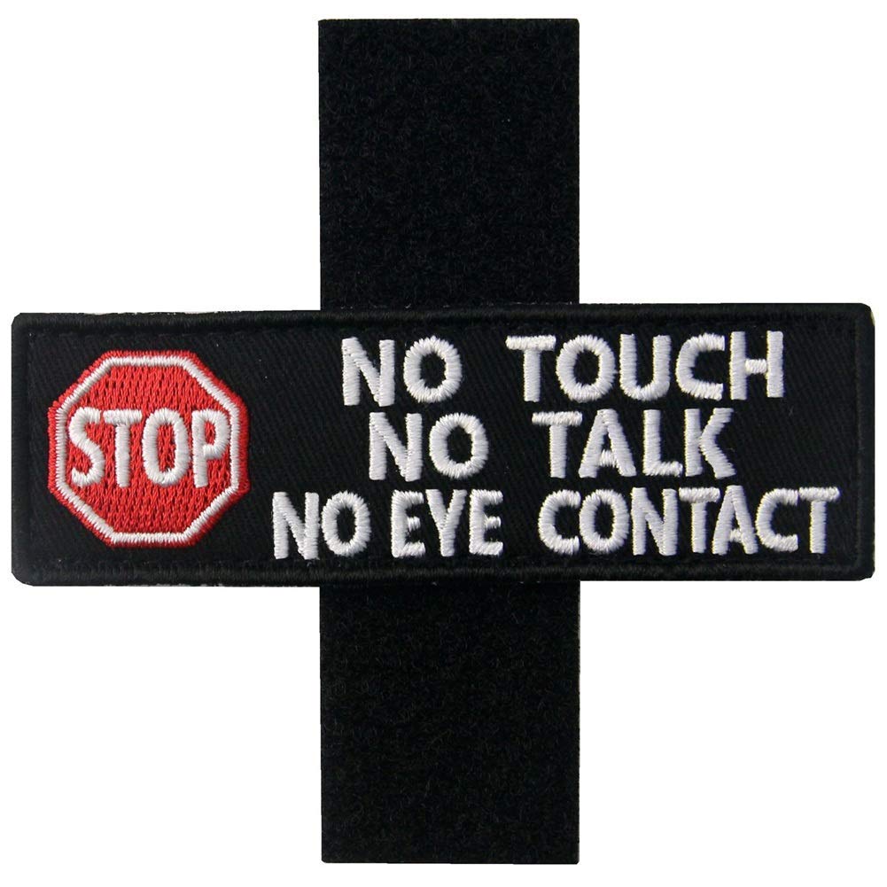Service Dog No Touch No Talk, Ignore Me I'm Working, Do Not Pet Tactical Military Embroidered Patches with Fastener Hook and Loop Backing - Image 8