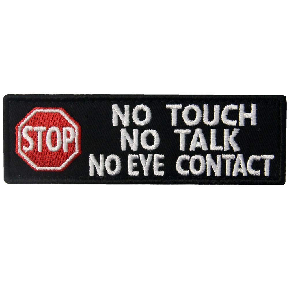 Service Dog No Touch No Talk Warning Vests/Harnesses Tactical Badge Emblem Embroidered Fastener Hook and Loop Patches Appliques 3.93 x 1.18 Inch Bubble of 2PCS - Image 4