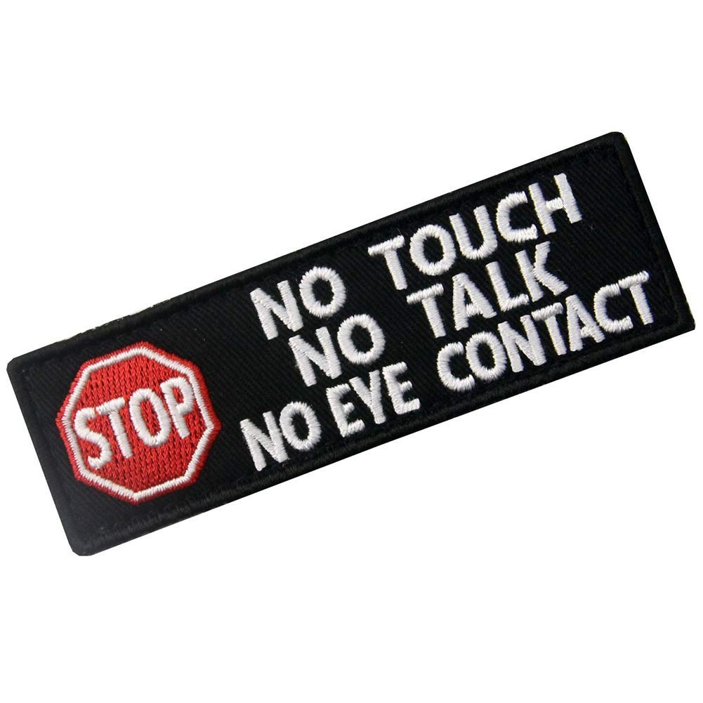 Service Dog No Touch No Talk Warning Vests/Harnesses Tactical Badge Emblem Embroidered Fastener Hook and Loop Patches Appliques 3.93 x 1.18 Inch Bubble of 2PCS - Image 5