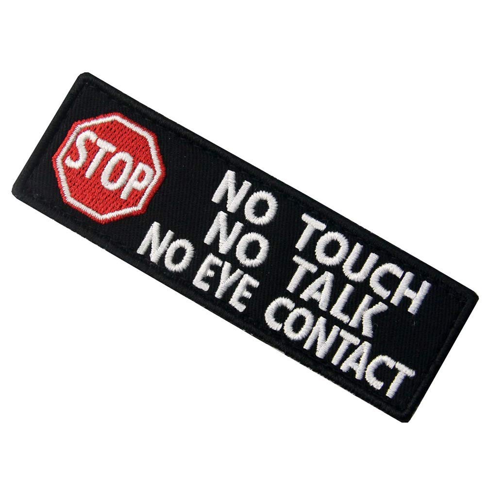 Service Dog No Touch No Talk Warning Vests/Harnesses Tactical Badge Emblem Embroidered Fastener Hook and Loop Patches Appliques 3.93 x 1.18 Inch Bubble of 2PCS - Image 6