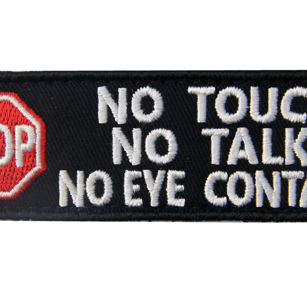 Service Dog No Touch No Talk Warning Vests/Harnesses Tactical Badge Emblem Embroidered Fastener Hook and Loop Patches Appliques 3.93 x 1.18 Inch Bubble of 2PCS - Image 7