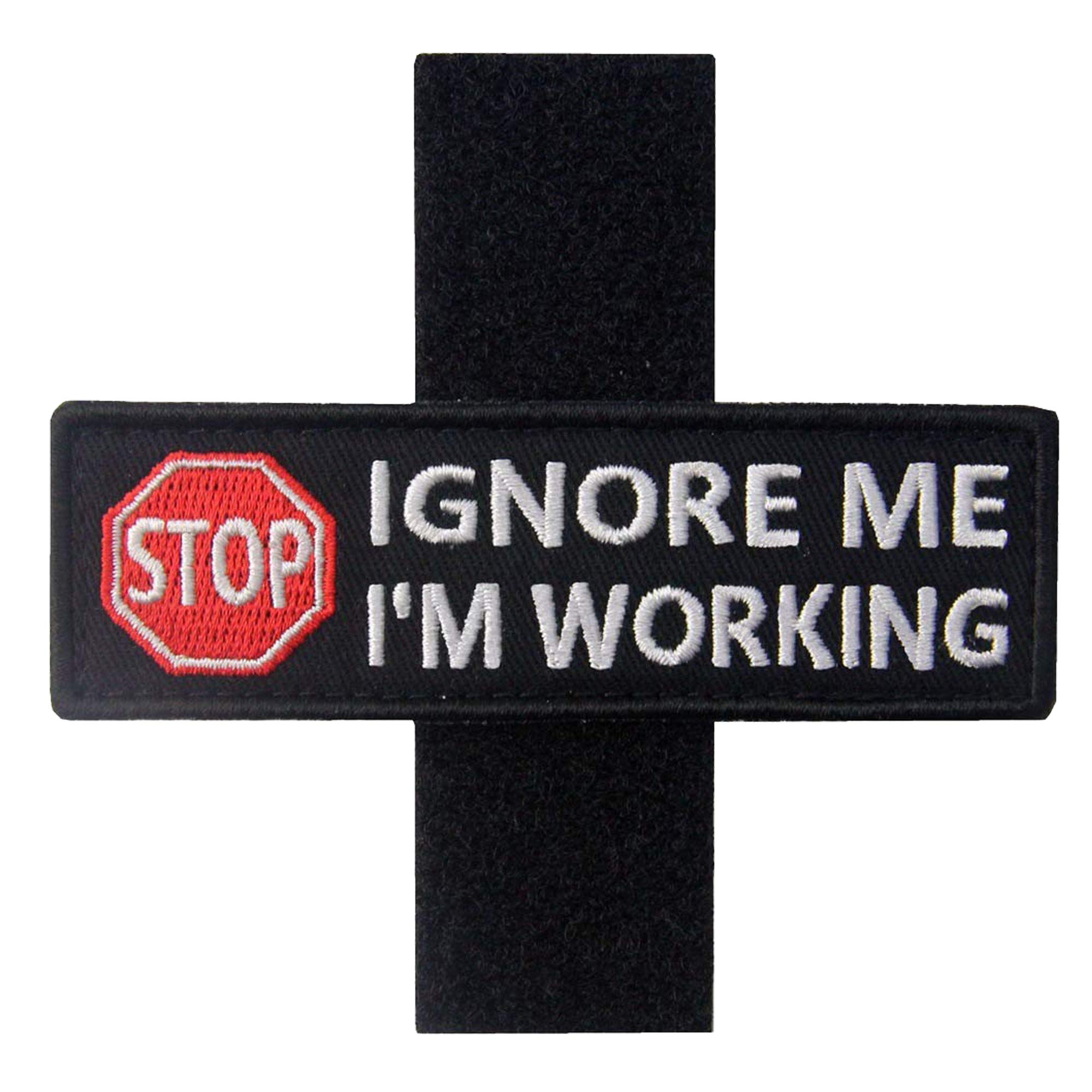 Service Dog Patch If Handler is Down, I'm Working for Her, Ignore Me I'm Working Warning Emblem Embroidered Fastener Hook and Loop Patch for Vests/Harnesses - Image 6