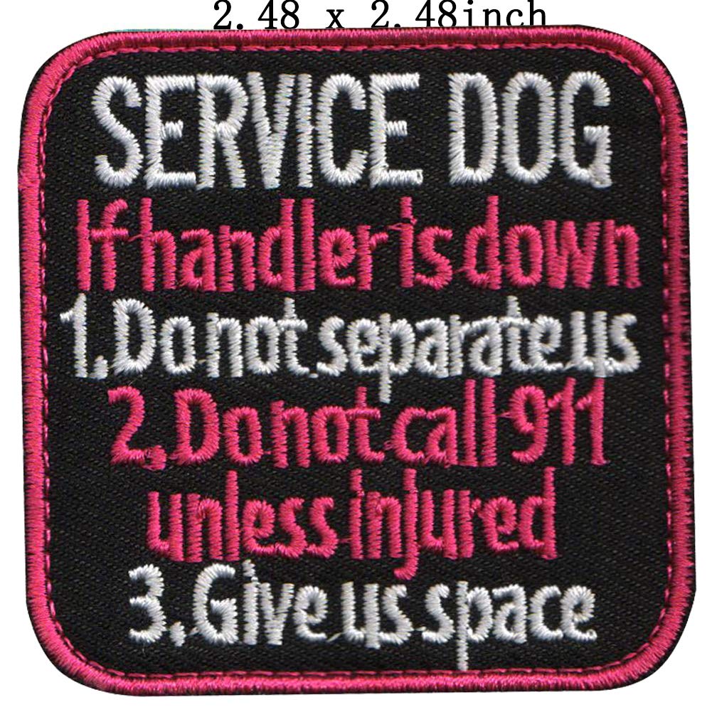 Service Dog Patch If Handler is Down, I'm Working for Her, Ignore Me I'm Working Warning Emblem Embroidered Fastener Hook and Loop Patch for Vests/Harnesses - Image 2