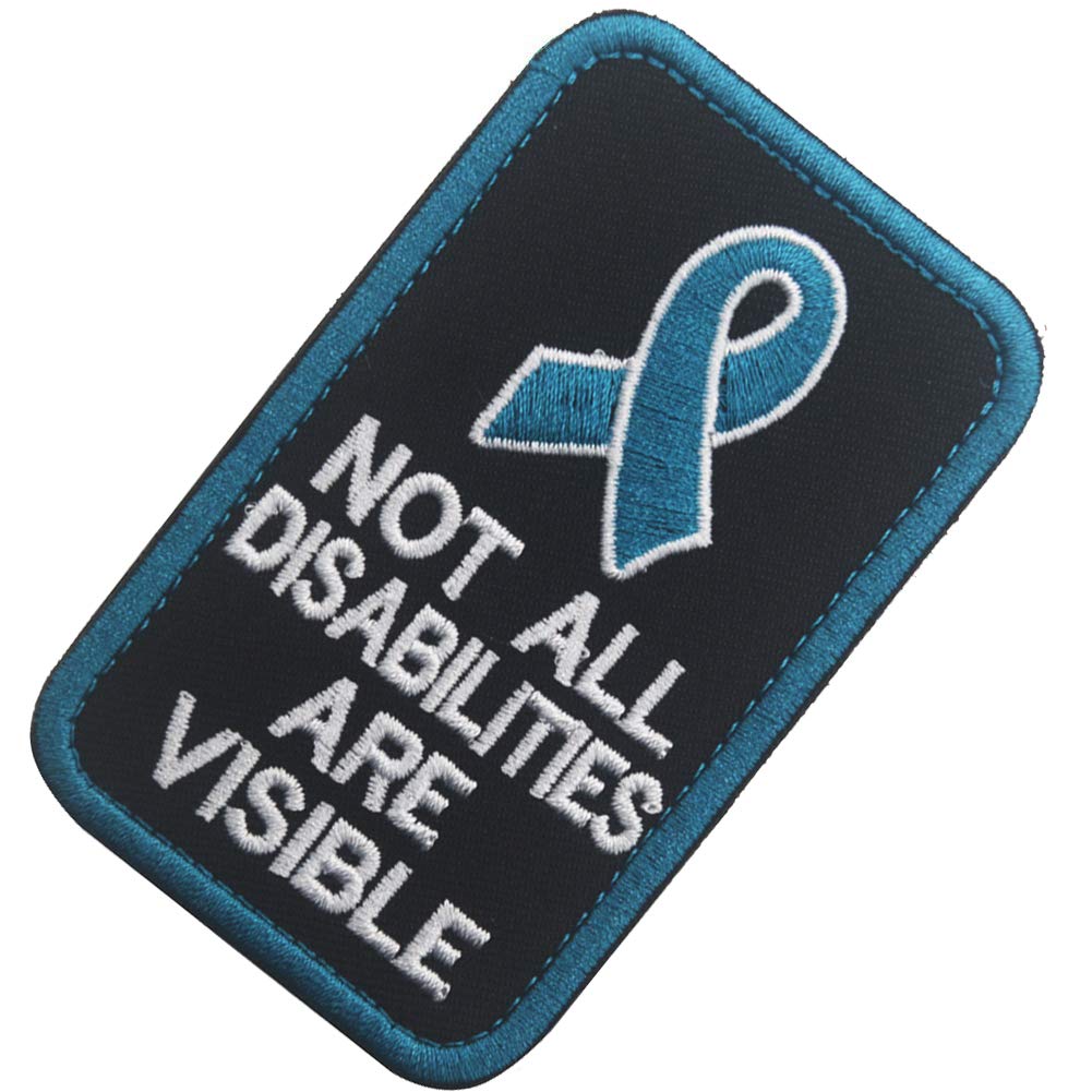 Service Dog No Touch No Talk Warning, Not All Disabilities are Visible, I'm Working for Her Tactical Military Morale Badge Embroidered Patches Appliques with Fastener Hook Loop Backing - Image 9