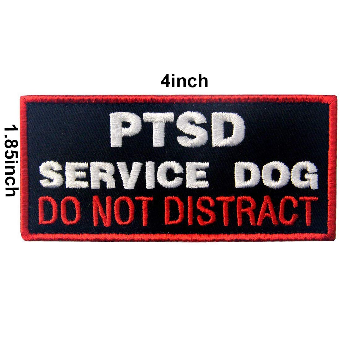 Service Dog PTSD Do Not Distract, Not All Disabilities are Visible, Stress Stress Anxiety Response Vests/Harnesses Emblem Embroidered Fastener Hook Loop Backing Patches - Image 2