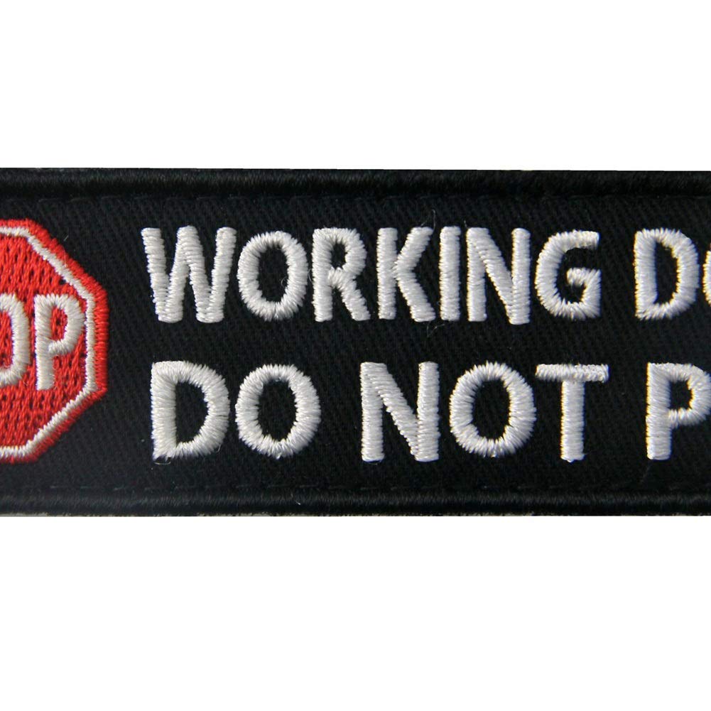 Service Dog Working Do Not Pet Tactical Military Badge Emblem Embroidered Patches Appliques with Fastener Hook and Loop Backing for Vests/Harnesses 3.93 x 1.18 Inch Bubble of 2PCS - Image 4