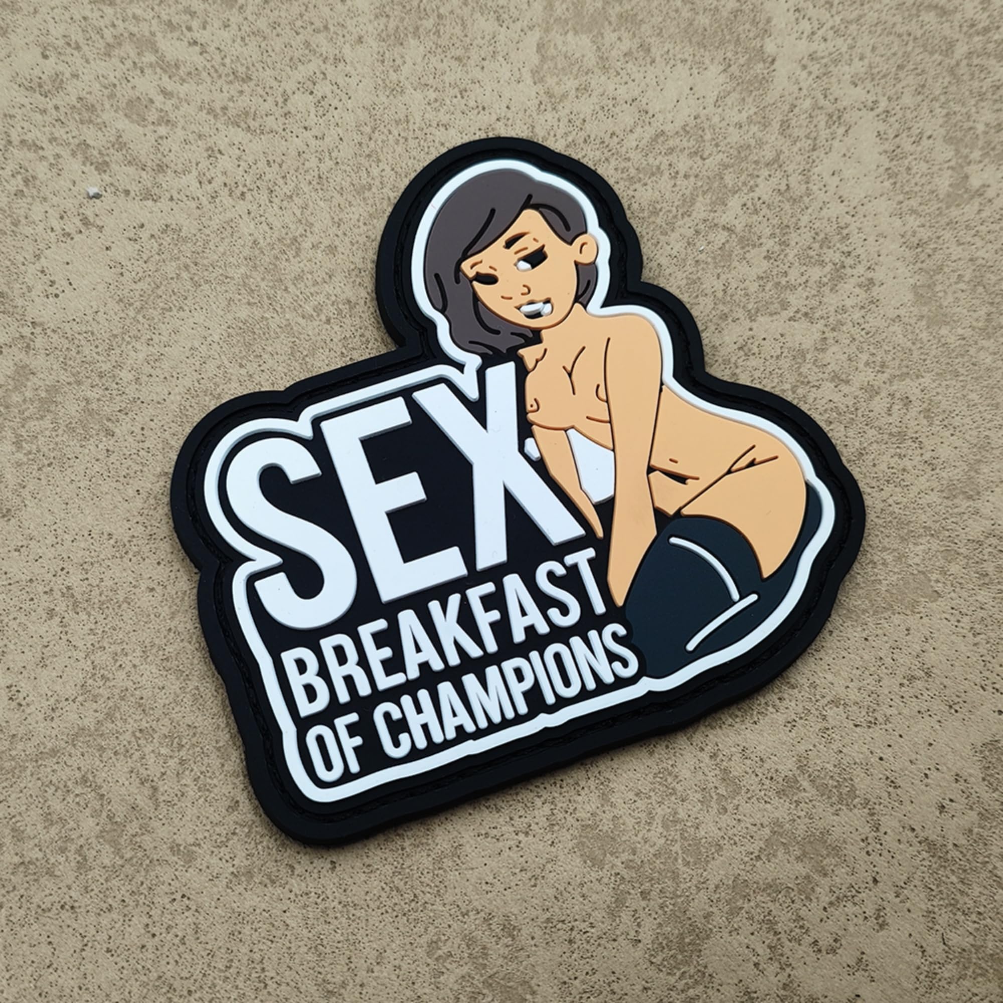 Sex Breakfast of Champions PVC Rubber Patches with Hook and Loop Backing, 2.95 x 2.95Inch, Set of 2 - Image 6