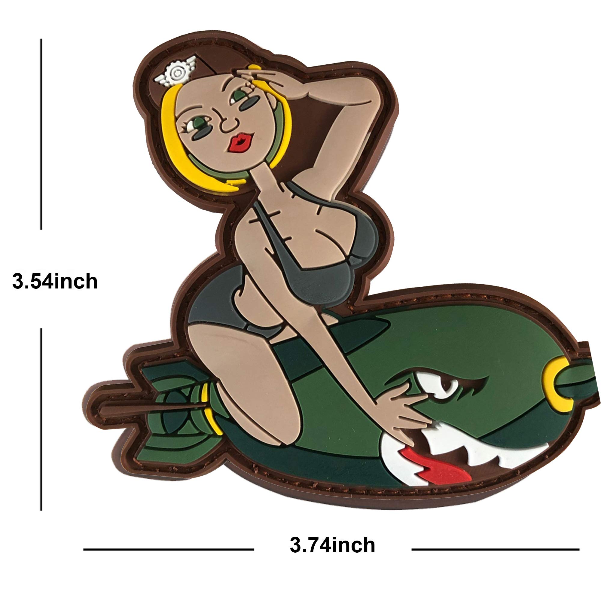 Sexy Bikini Woman on F-Bomb PVC Tactical Morale Patch 3.54 x 3.74 inches - Hook Backed - Image 3