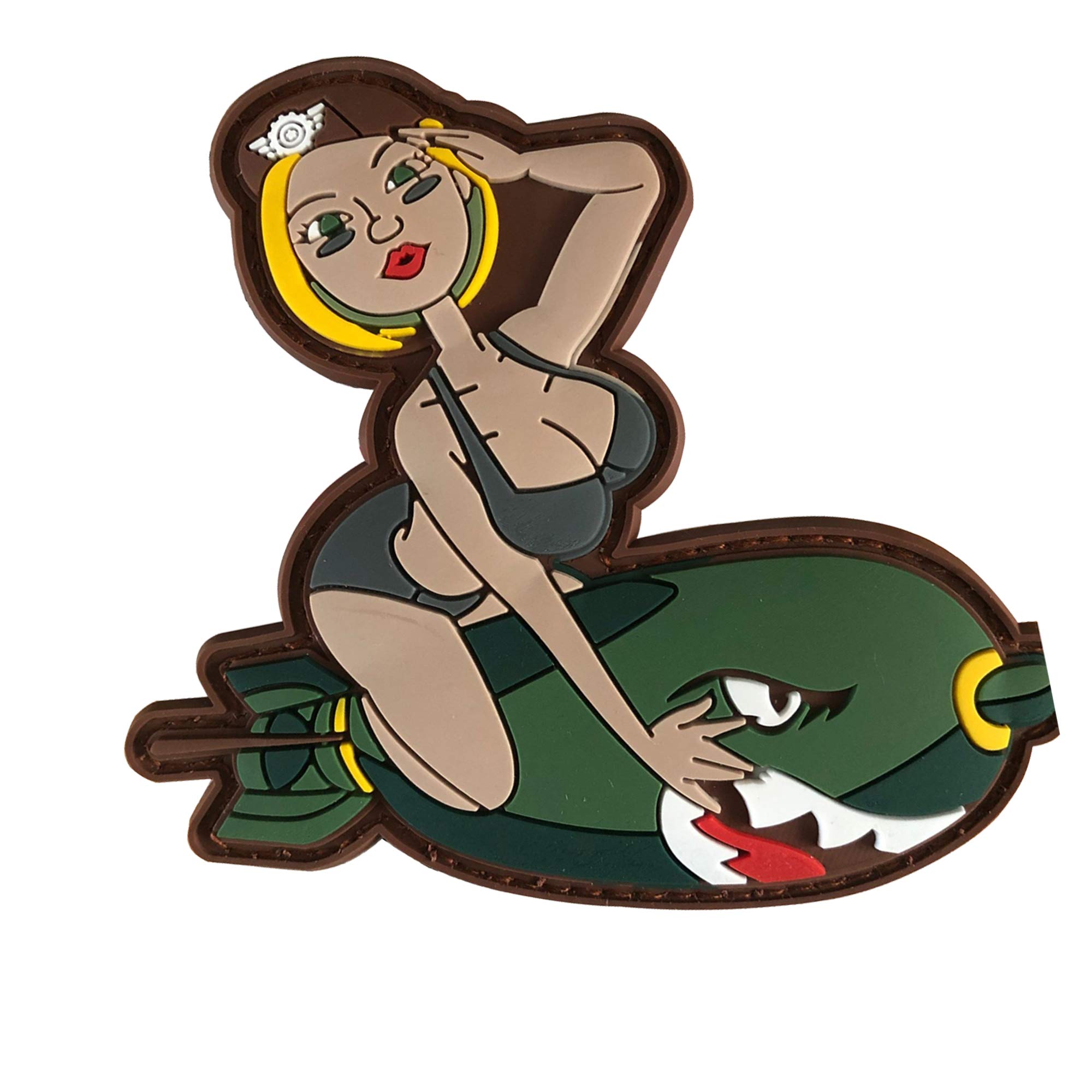 Sexy Bikini Woman on F-Bomb PVC Tactical Morale Patch 3.54 x 3.74 inches - Hook Backed - Image 6