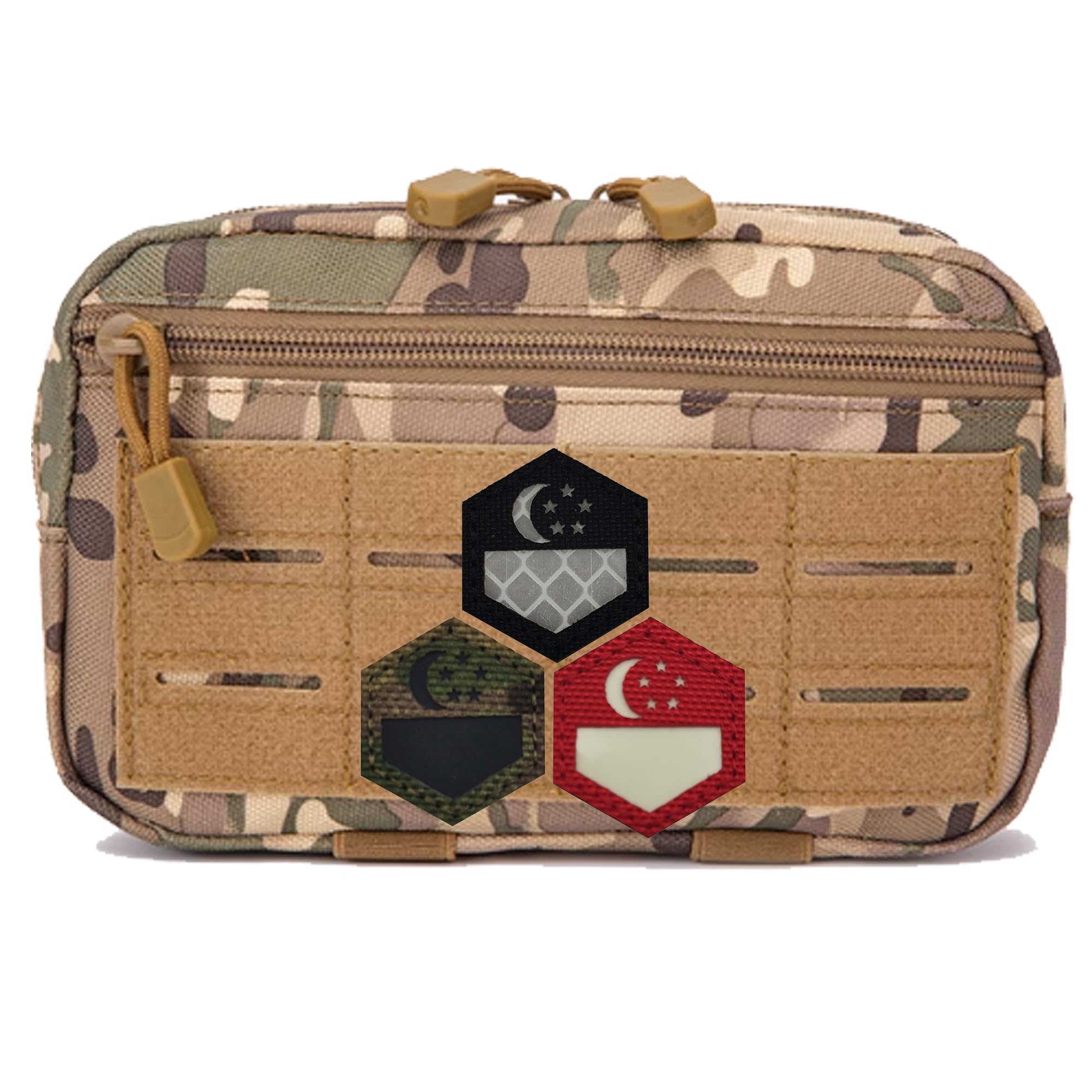 Singapore Flag Hexagon Patches, Glow in Dark, Hook and Loop Backing, 0.98 x 0.87 Inch, 2-Pack, Red - Image 7