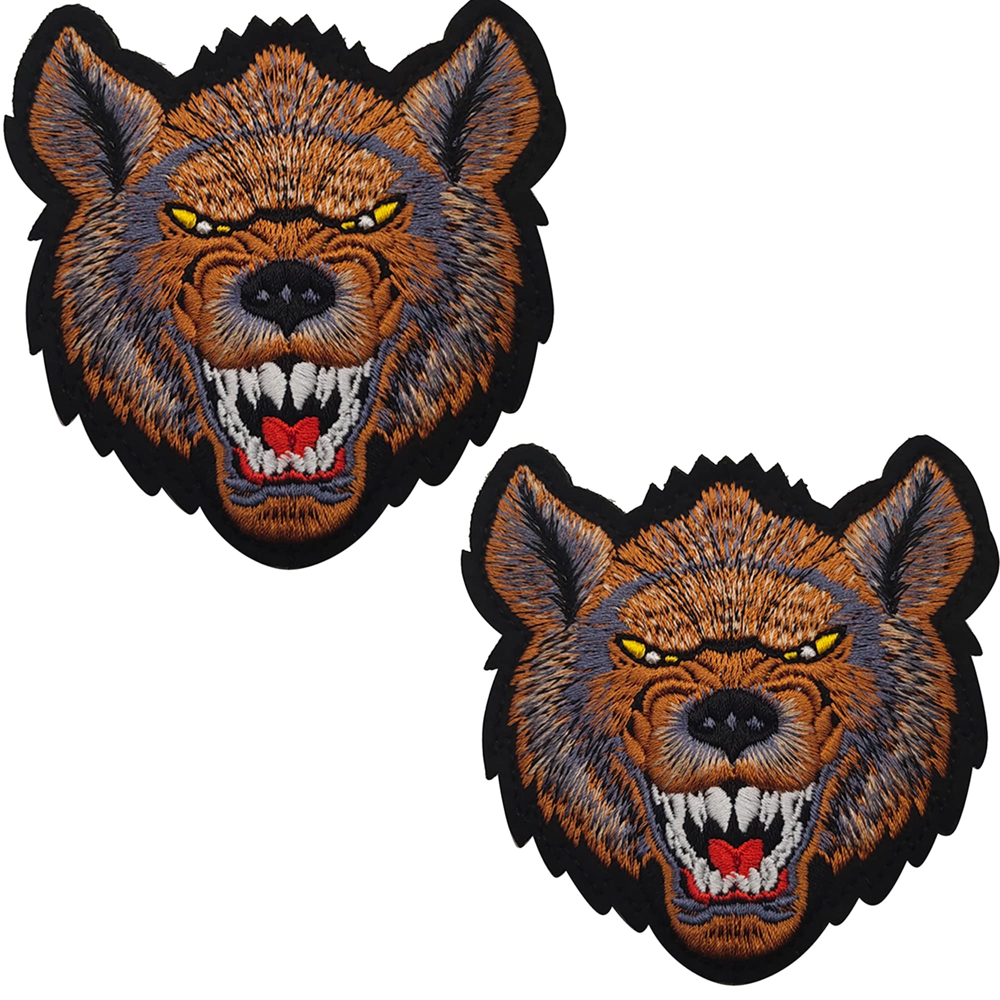 Spotted Hyena Tactical Military Morale Embroidered Patch - Pet Animal Costume Accessory Kit Fastener Hook and Loop Backing Badges Appliques
