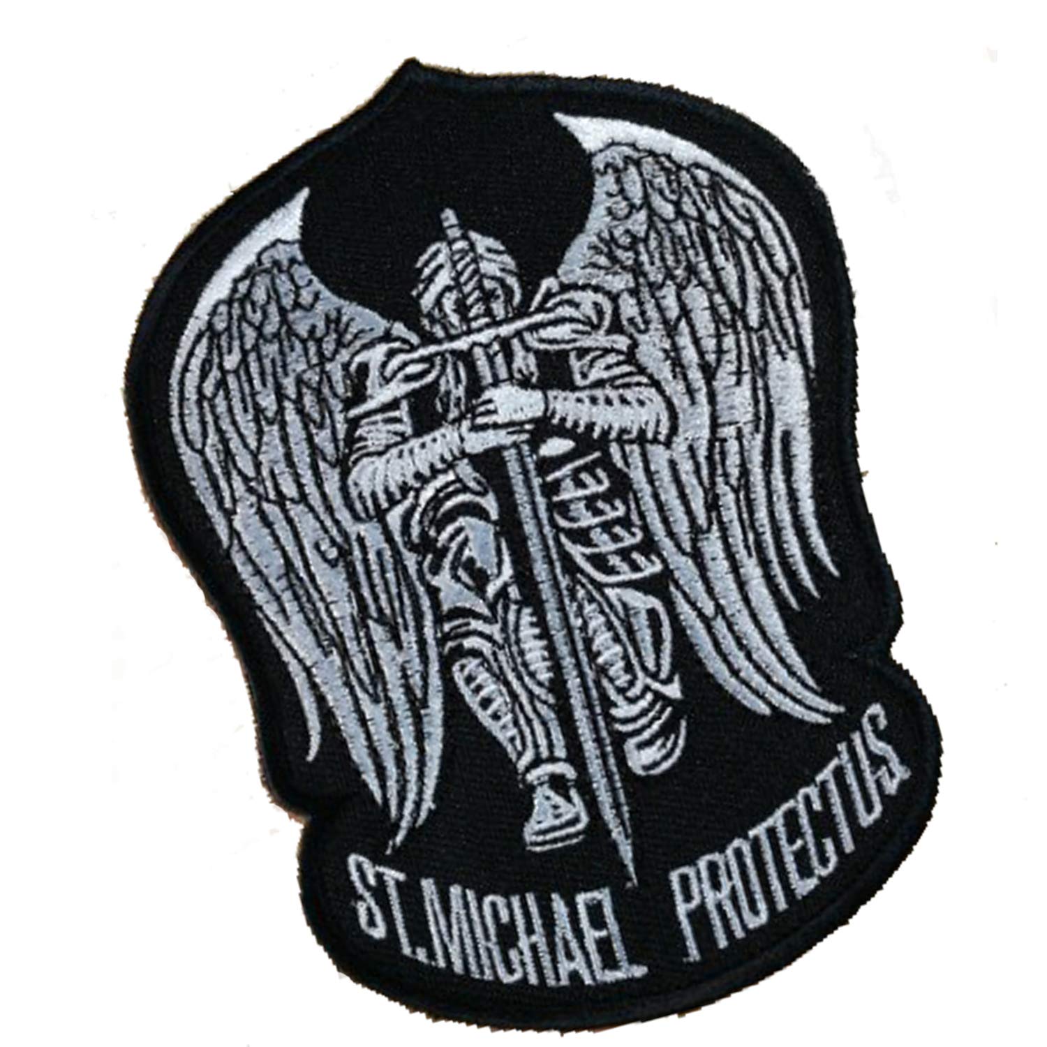 St. Saint Michael Protect Us Embroidered Patch Tactical Military Army Operator Patches with Hook and Loop Fasteners Backing 3.54 x 4.72 inches - Image 6