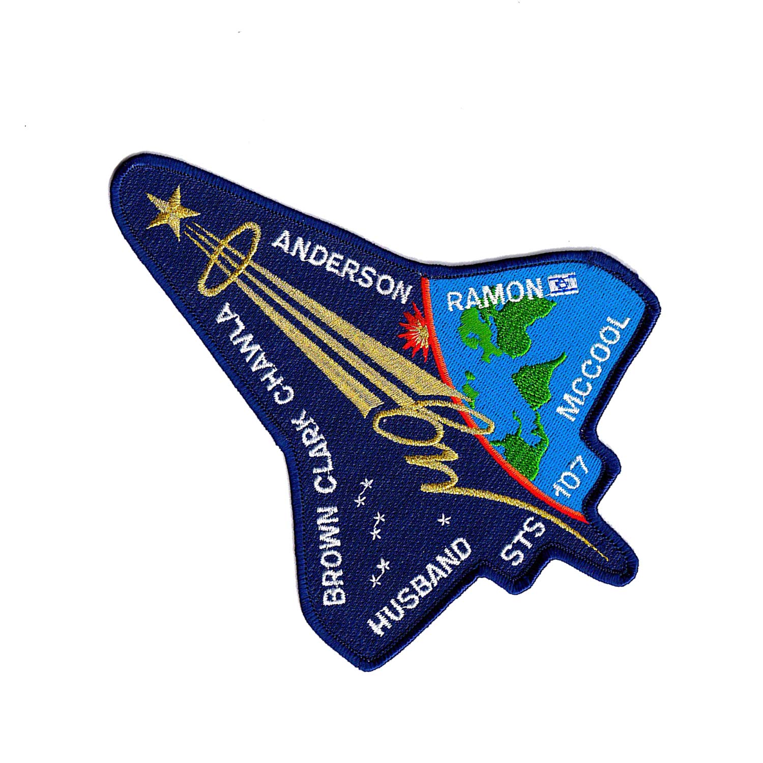 STS-107 Mission Patch Space Shuttle Columbia Tactical Morale Emblem Badge Applique Fastener Hook & Loop 2.5 x 3.35 inch 2 Pieces - Image 4