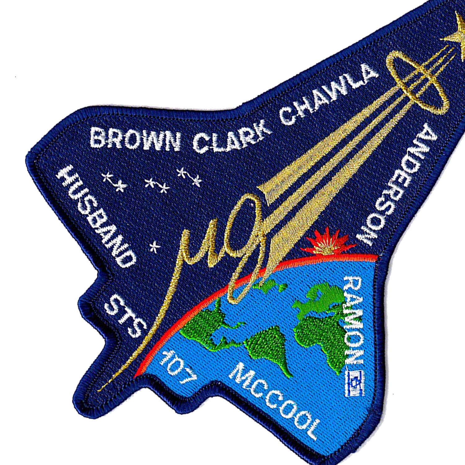 STS-107 Mission Patch Space Shuttle Columbia Tactical Morale Emblem Badge Applique Fastener Hook & Loop 2.5 x 3.35 inch 2 Pieces - Image 5