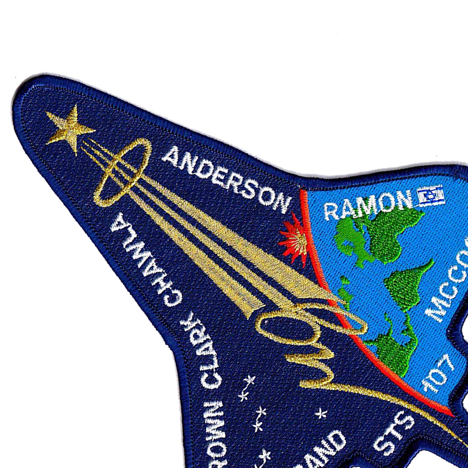 STS-107 Mission Patch Space Shuttle Columbia Tactical Morale Emblem Badge Applique Fastener Hook & Loop 2.5 x 3.35 inch 2 Pieces - Image 6