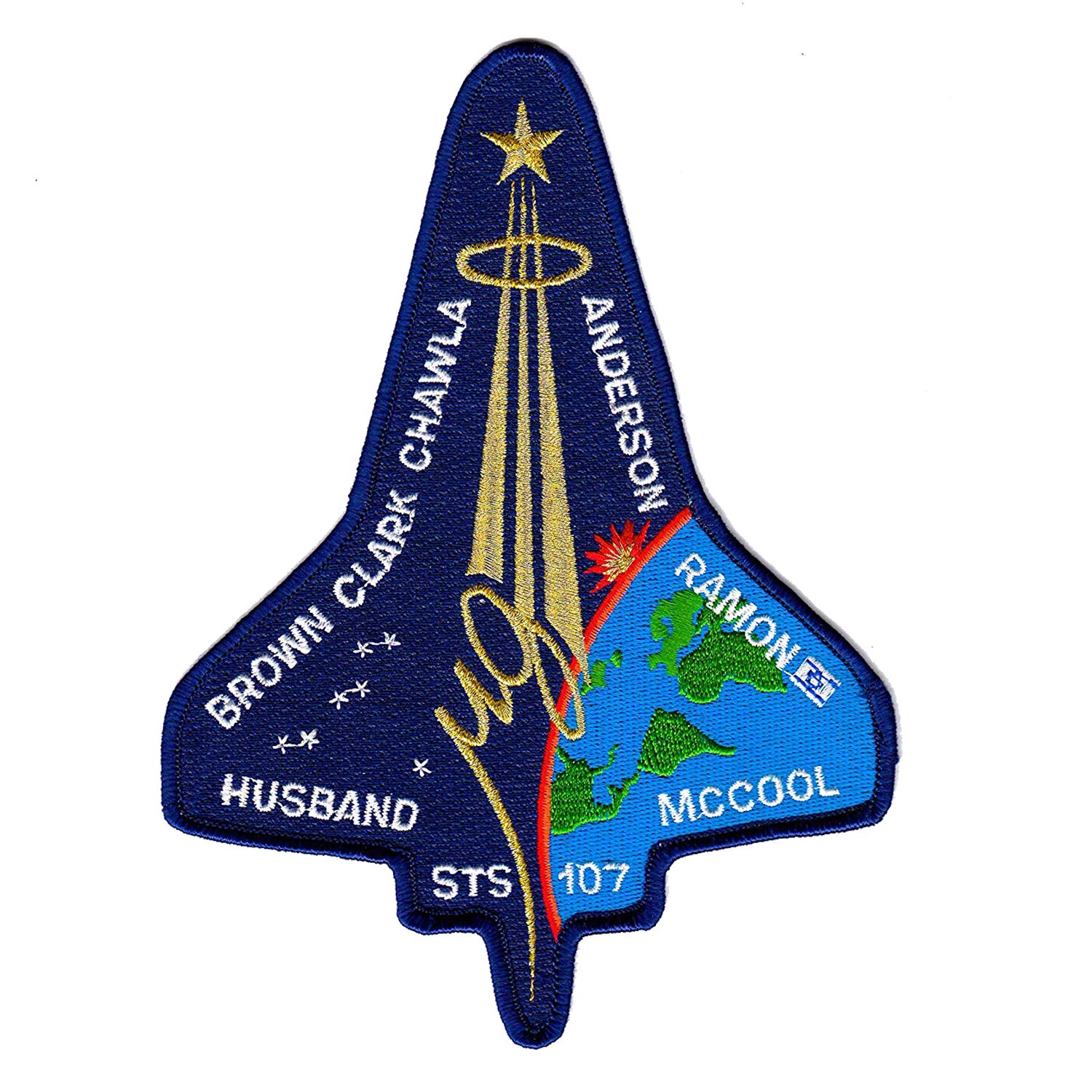 STS-107 Mission Patch Space Shuttle Columbia Tactical Morale Emblem Badge Applique Fastener Hook & Loop 2.5 x 3.35 inch 2 Pieces - Image 8