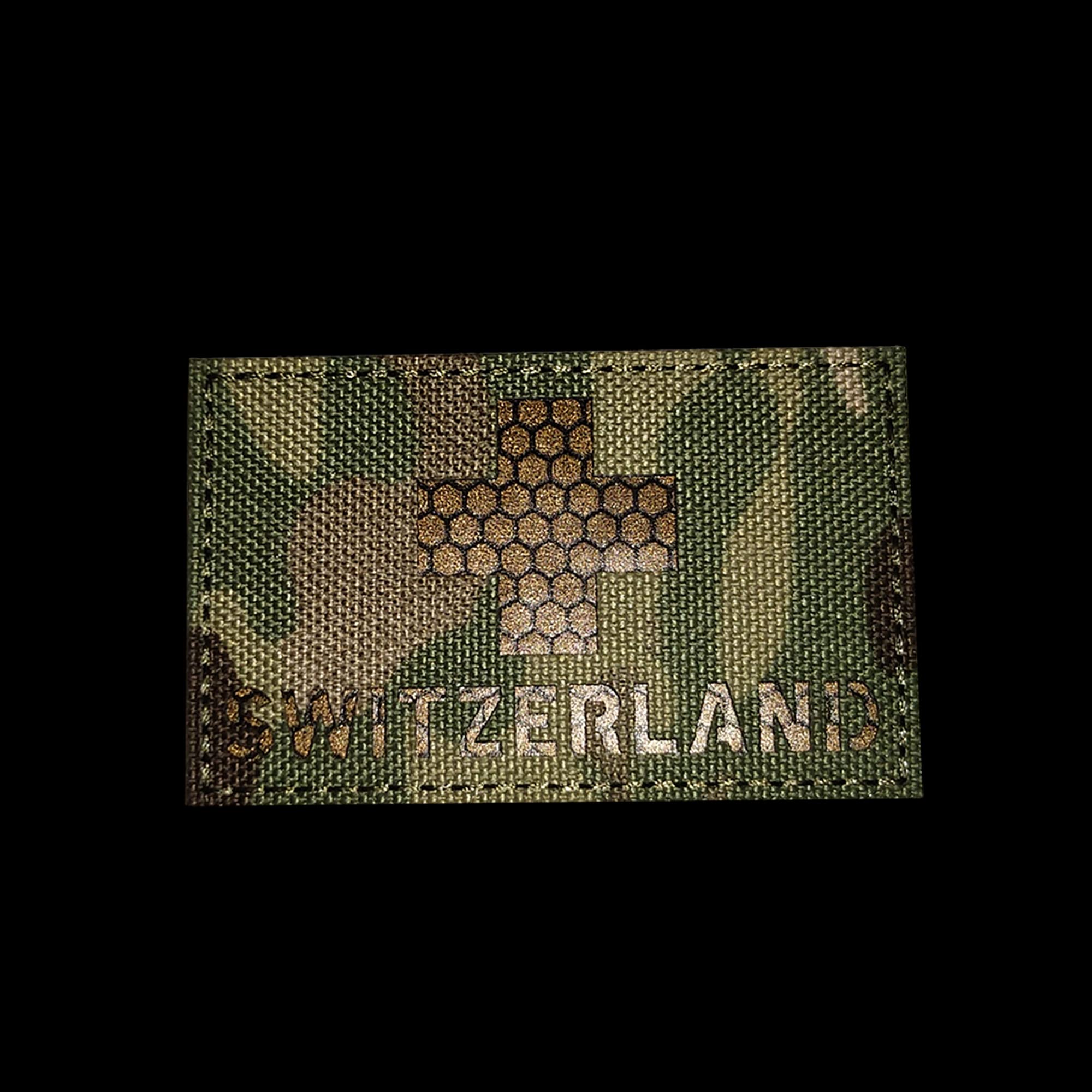 Switzerland Flag IR Infrared Reflective Patches, Swiss Flags Tactical Military Morale Badges Sew On Appliques Hook and Loop Fasteners Attach - Image 2