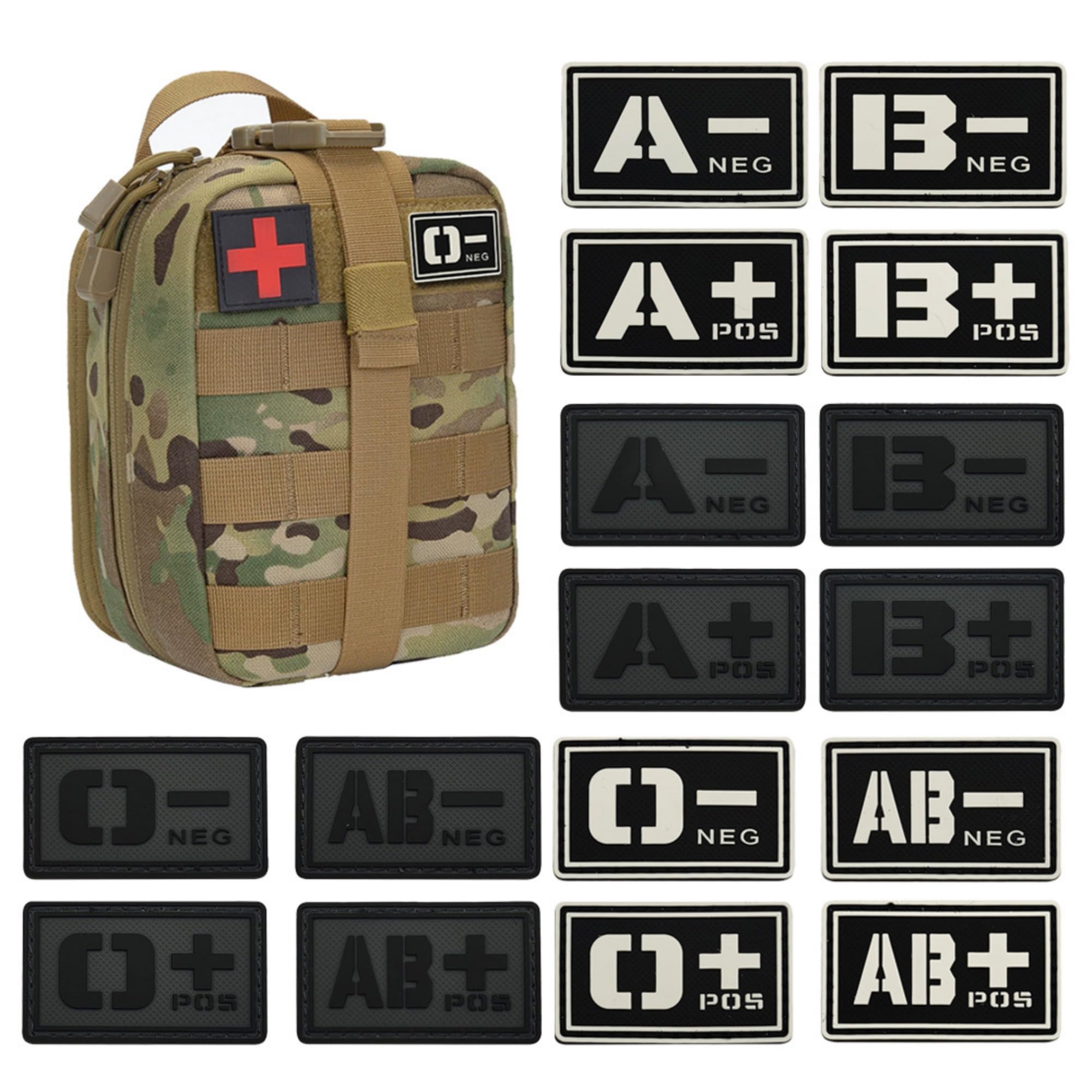 Tactical PVC Blood Type Patch, Glow in the Dark, Hook and Loop, O+ Positive, 1.97 x 1.18 Inch - Image 4