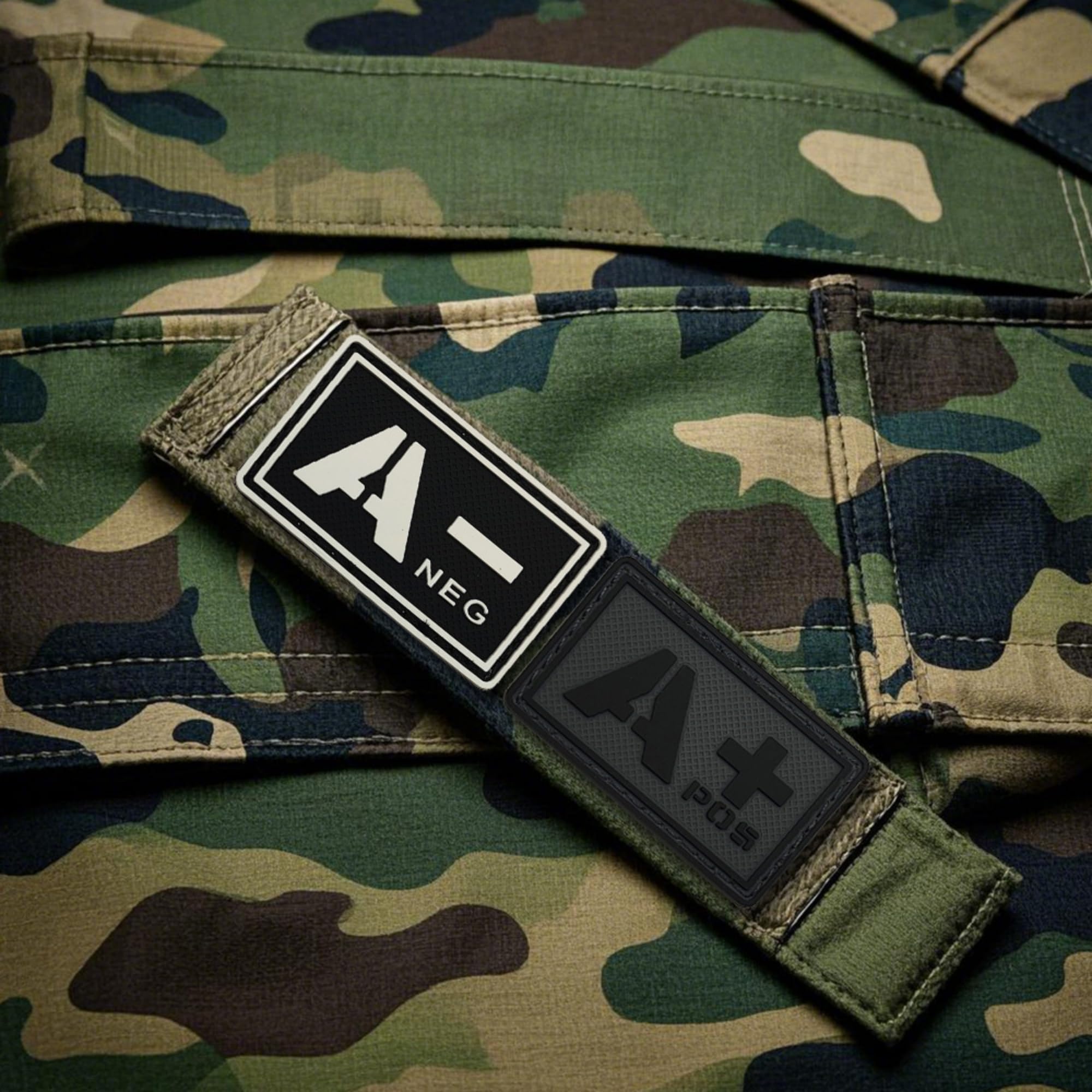 Tactical PVC Blood Type Patch, Glow in the Dark, Hook and Loop, O+ Positive, 1.97 x 1.18 Inch - Image 7