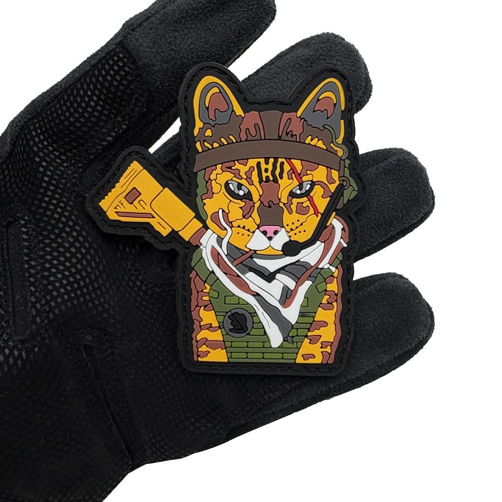 Tactical Cat PVC Morale Patch, Glow in Dark, Rifle Design, Camouflage Body Armor, Hook Backing, 3.35 x 3.11 Inches - Image 4