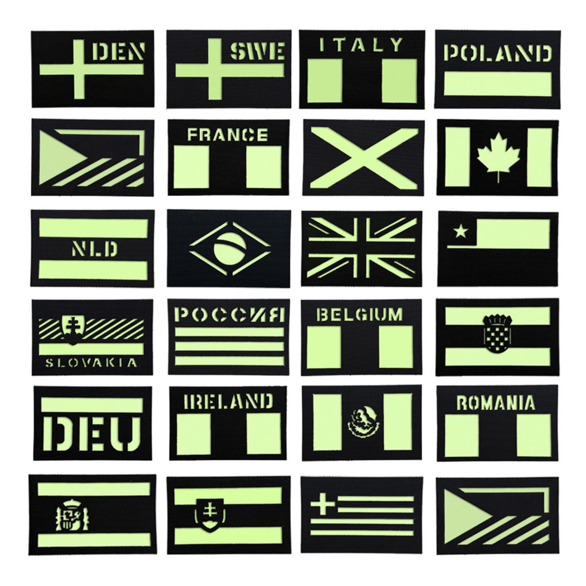 Tactical Chile Flag Noctilucent IR Reflective Patches, Black and Glow-in-Dark, Chilean Military Emblem Badges Fabric Appliqué Patch, Hook Fastener Backing, 8 x 5 cm, 2-Pack - Image 4