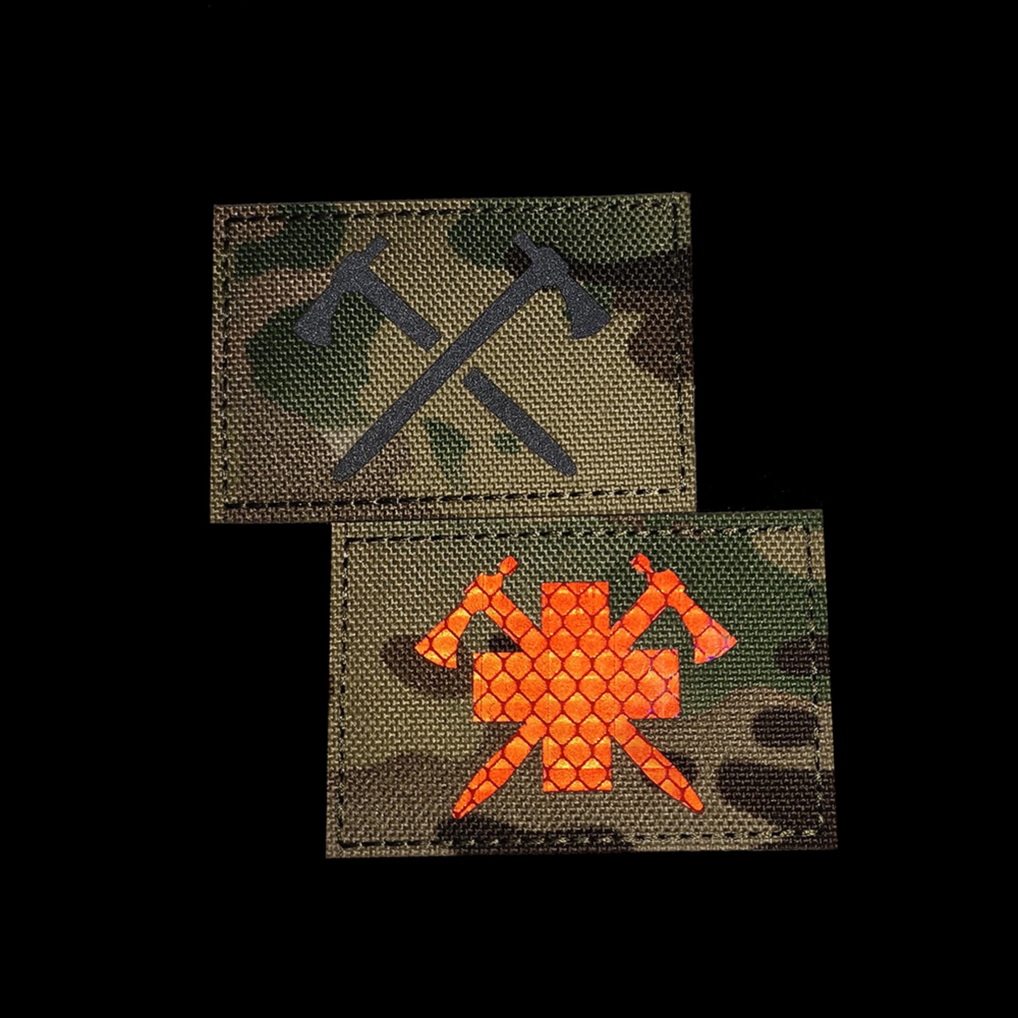 Tactical Crossed Axes Reflective Patch, Military Camouflage Pattern, Hook and Loop Backing, 2.95 x 1.97Inch, 2-Pack - Image 4