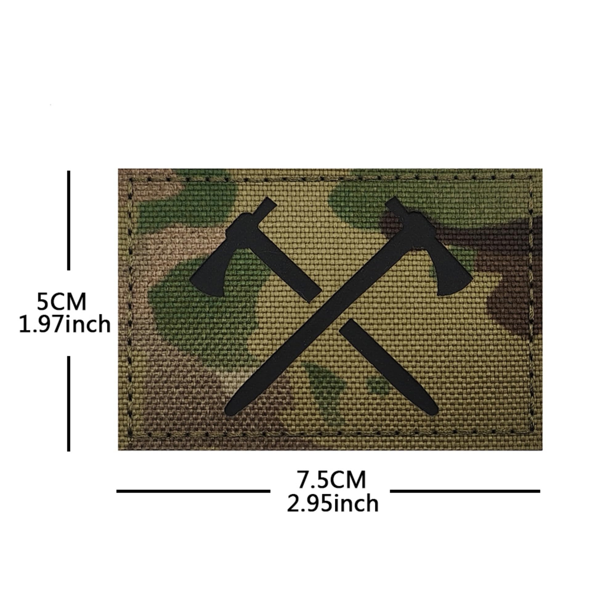 Tactical Crossed Axes Reflective Patch, Military Camouflage Pattern, Hook and Loop Backing, 2.95 x 1.97Inch, 2-Pack - Image 8