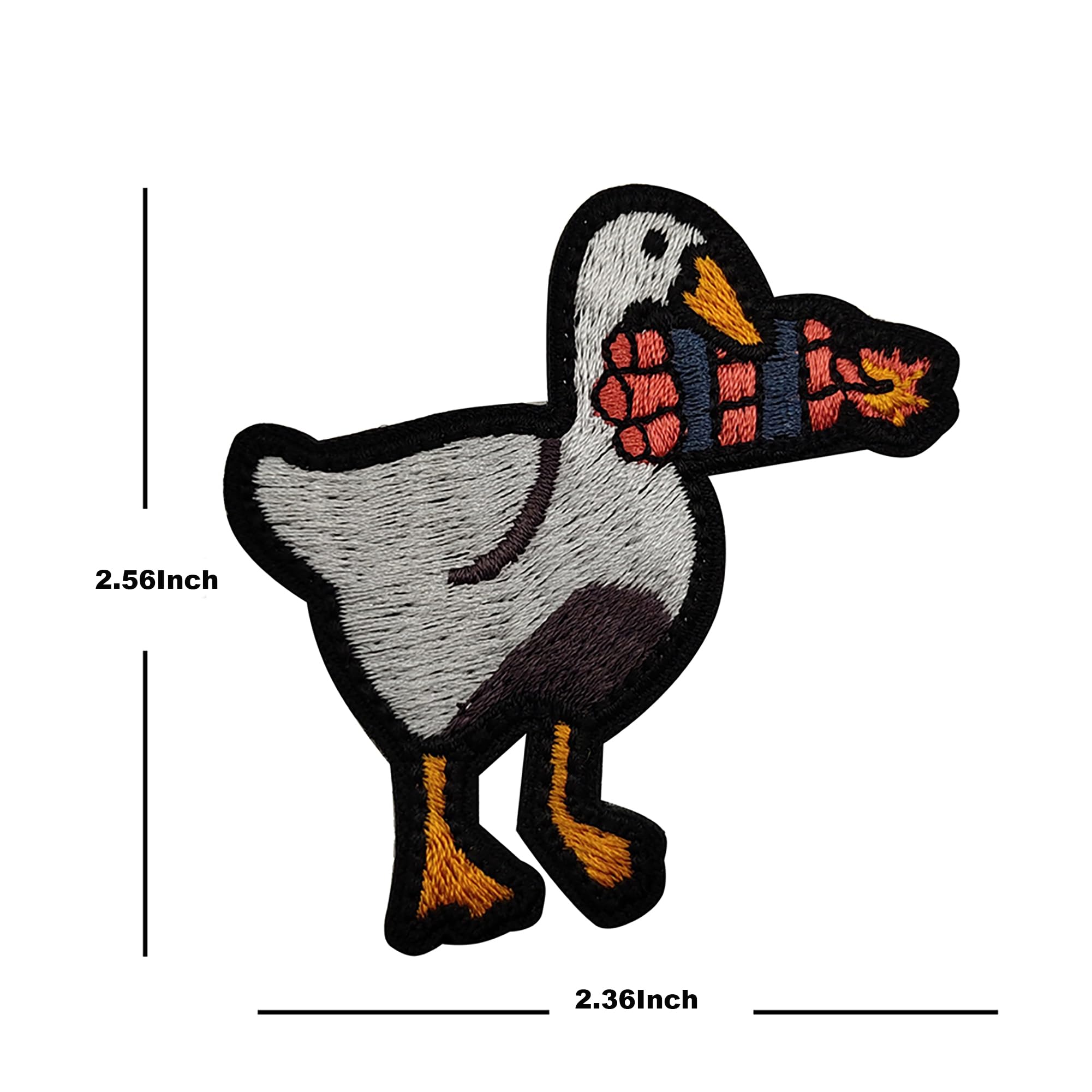 Tactical Embroidered Funny Patch Peace was Never an Option - Cute Duck Bite Knife Patches - Cool Army Goose Meme with Explosive Appliques for Dog Vests, Backpacks, Jackets, Jeans, Hats - Image 3