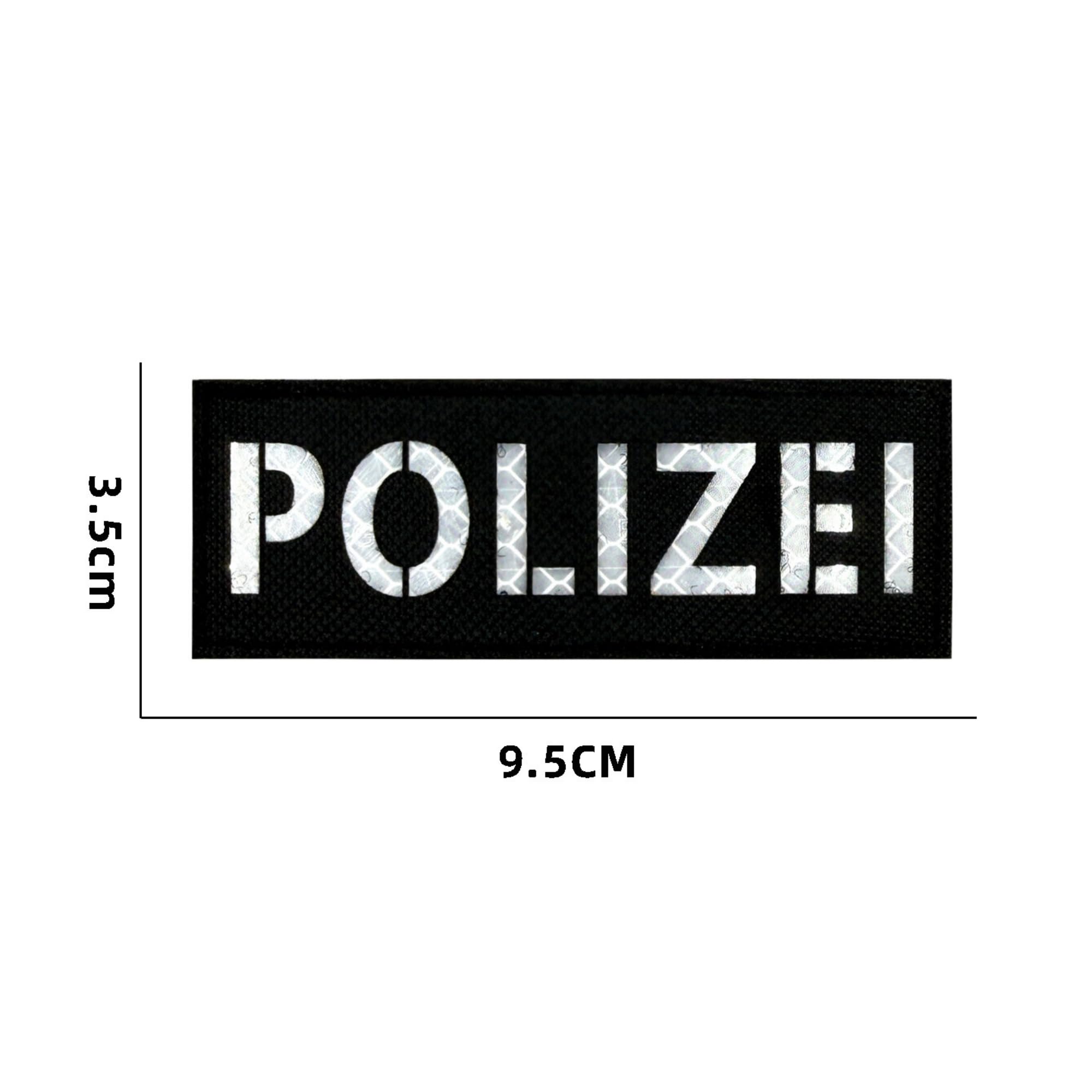Tactical German Police Patches, Reflective Polizei and Germany Flag Emblem Badge Set with Hook Backing for Clothing, Military Uniform, Vest, Backpack - Image 3